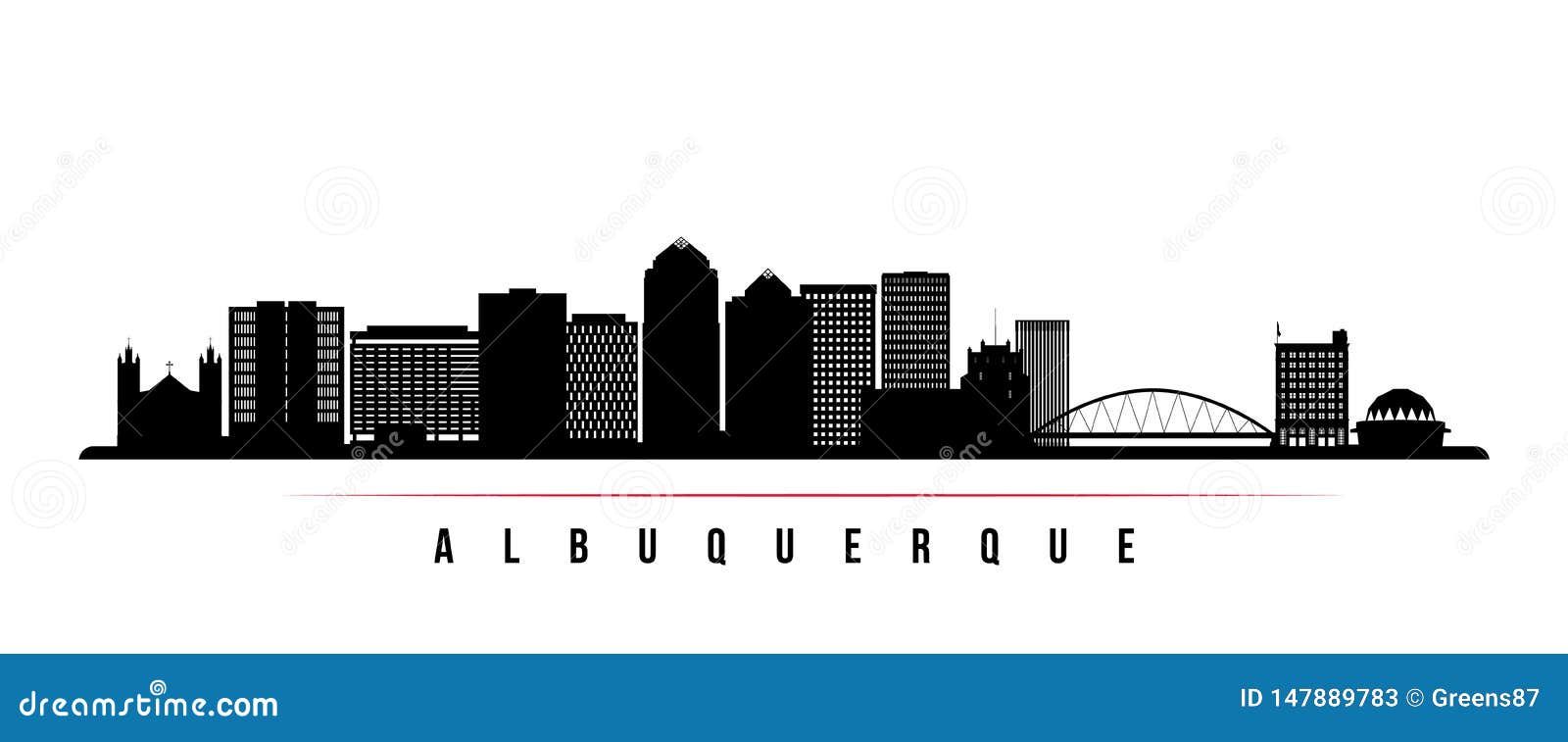 albuquerque city skyline horizontal banner.