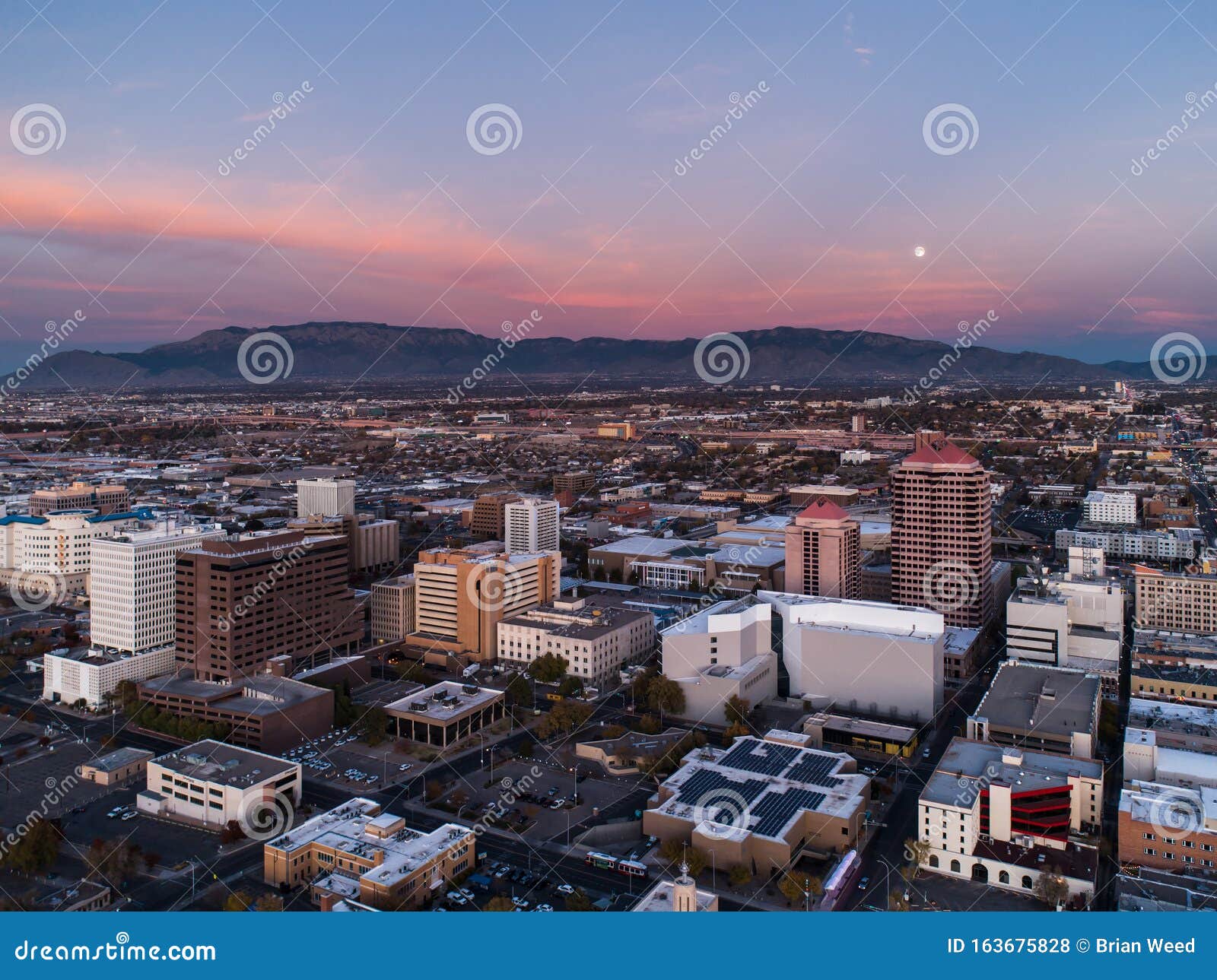 albuquerque and the sandias at dusk