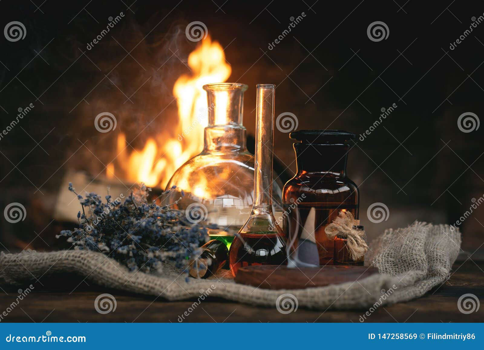 Witchcraft. stock image. Image of potion, table, natural - 147258569