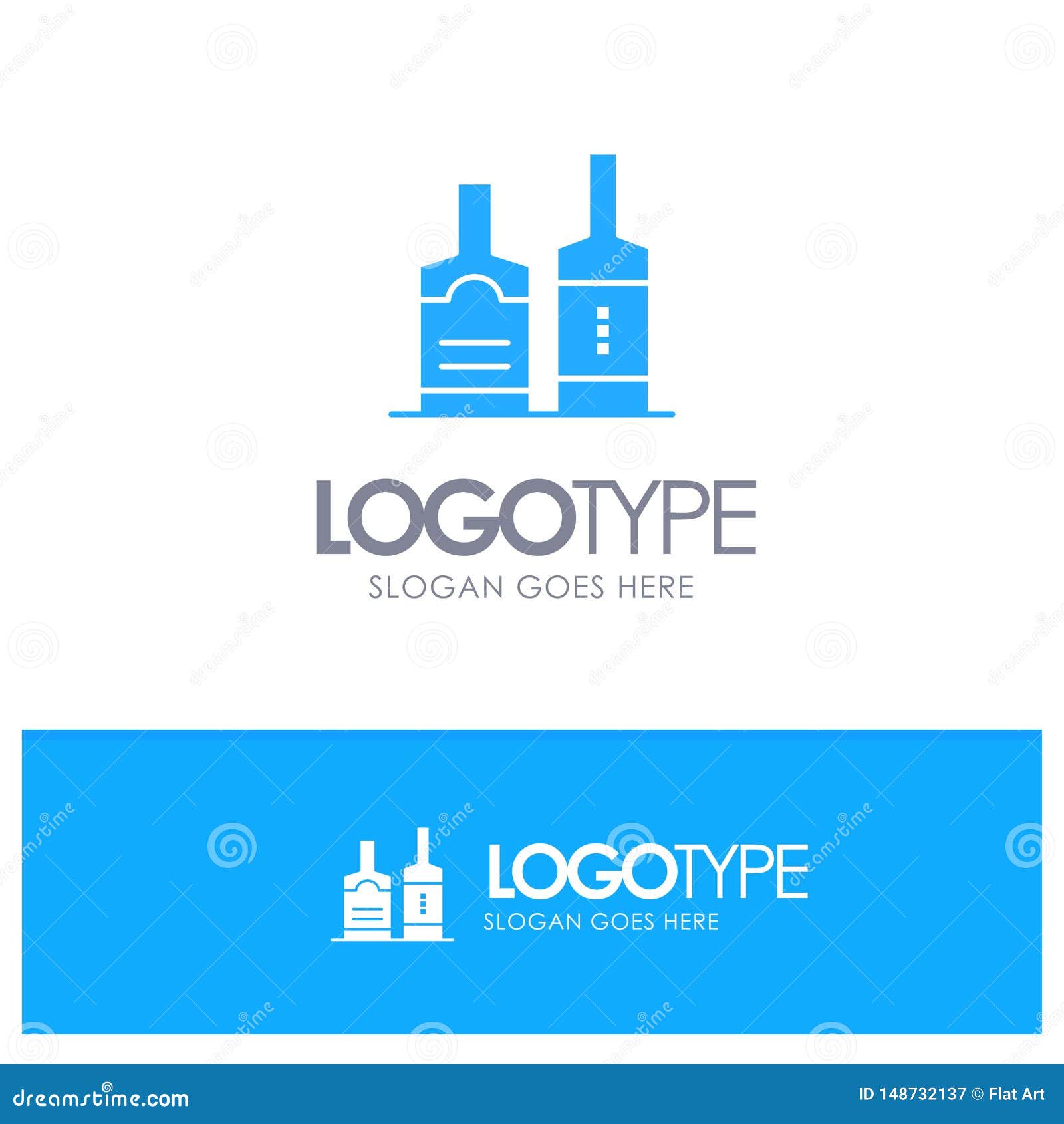 Alcohol, Beverage, Bottle, Bottles Blue Logo Vector Stock Vector