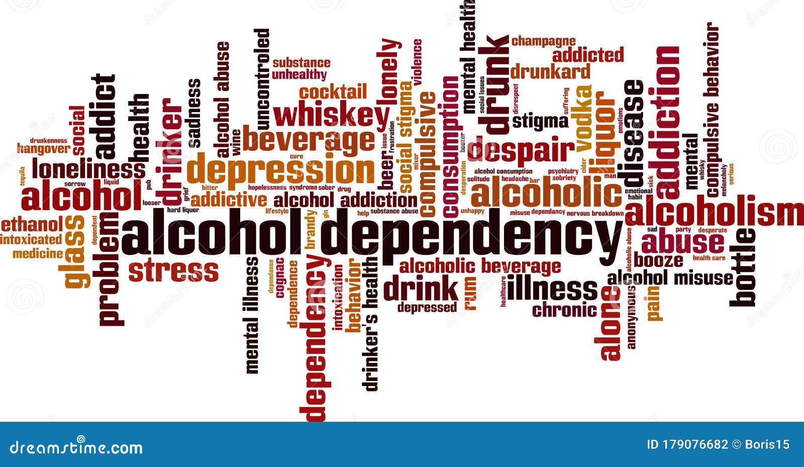 Alcohol Dependency Word Cloud Stock Vector Illustration of compulsive