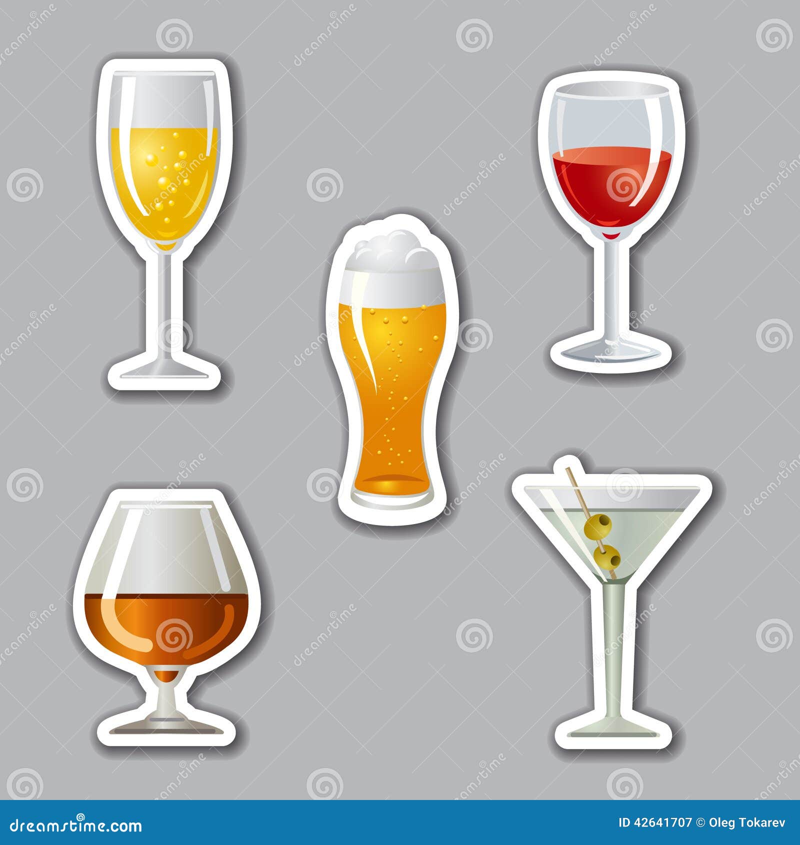 Alcohol drinks stickers stock illustration. Illustration of brandy