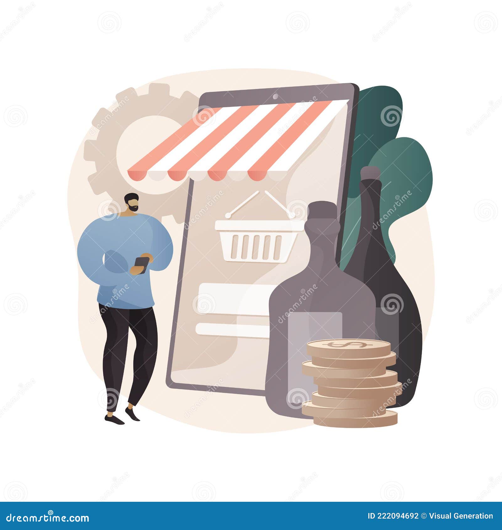alcohol e-commerce abstract concept  .