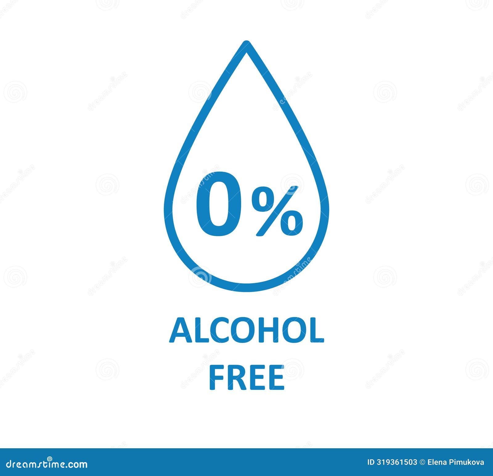 Alcohol Free Icon. Don T Contain Alcohol Symbol. Zero Percent Tag. Drop