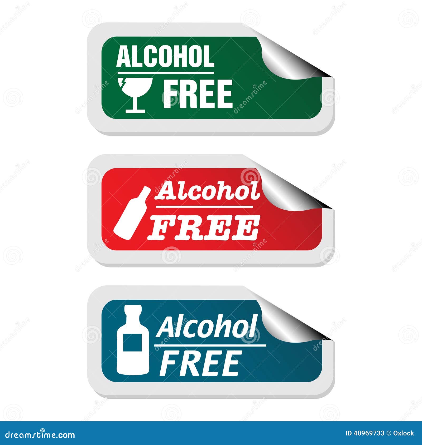 Alcohol free stickers stock vector. Illustration of cocktails 40969733