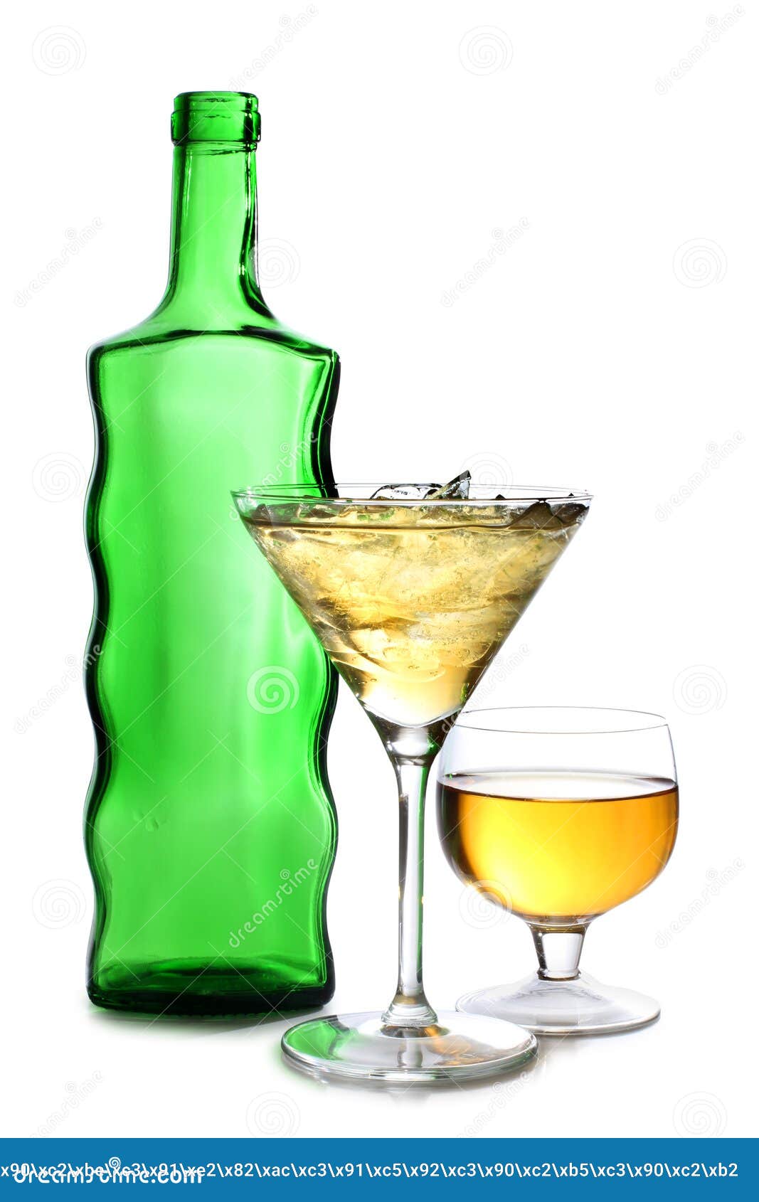 Alcohol Glasses and Ice on Bottle Stock Photo Image of luxury, transparent 23536486