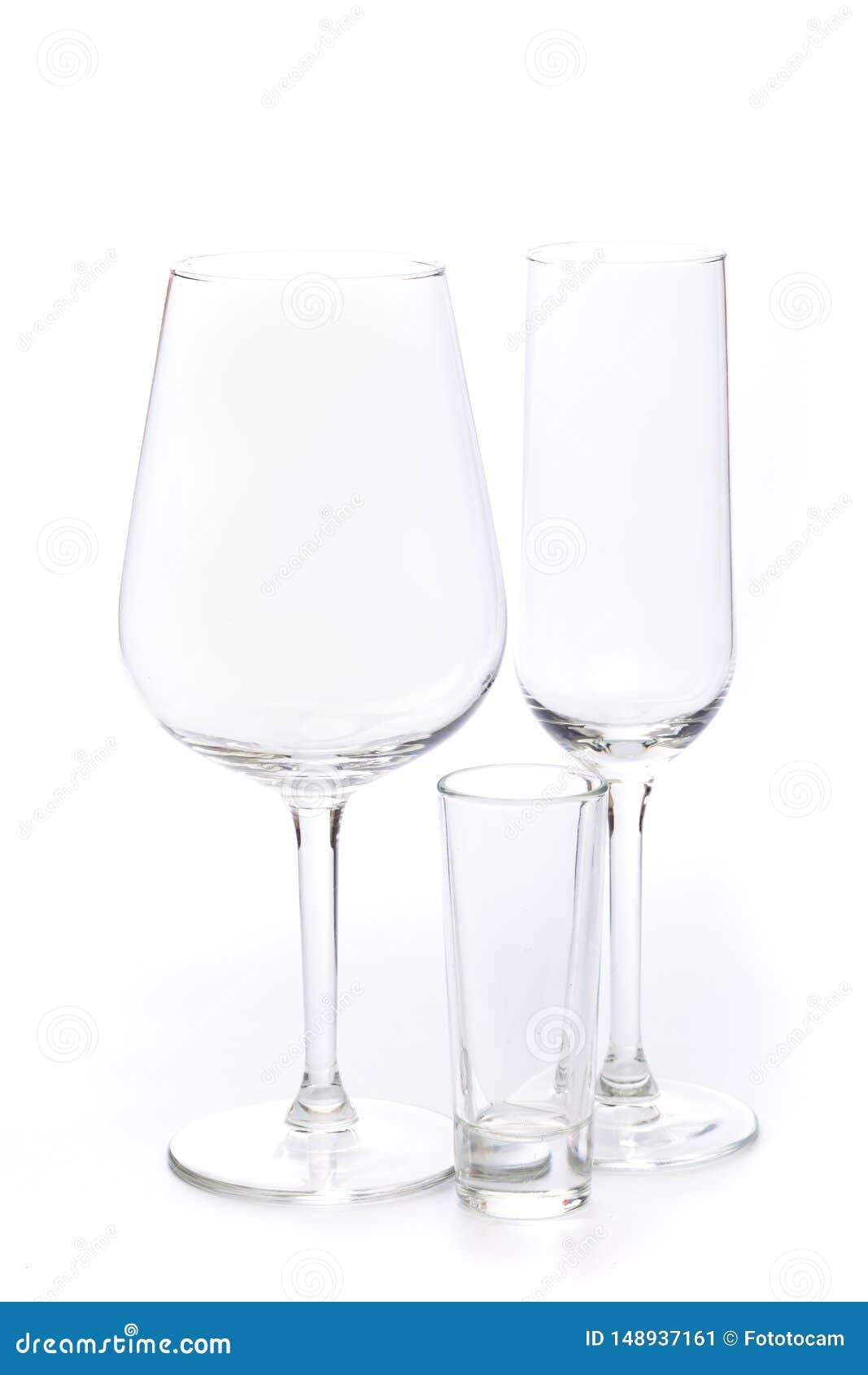 Alcohol Glasses on a White Background Stock Image Image of crystal