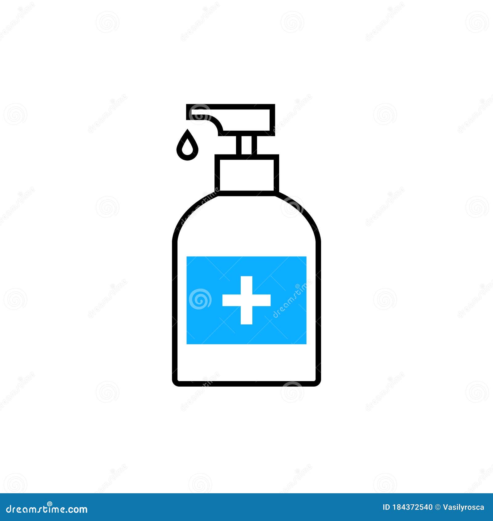 Alcohol Hand Disinfection Soap Icon. Coronavirus Hand Gel Disinfect