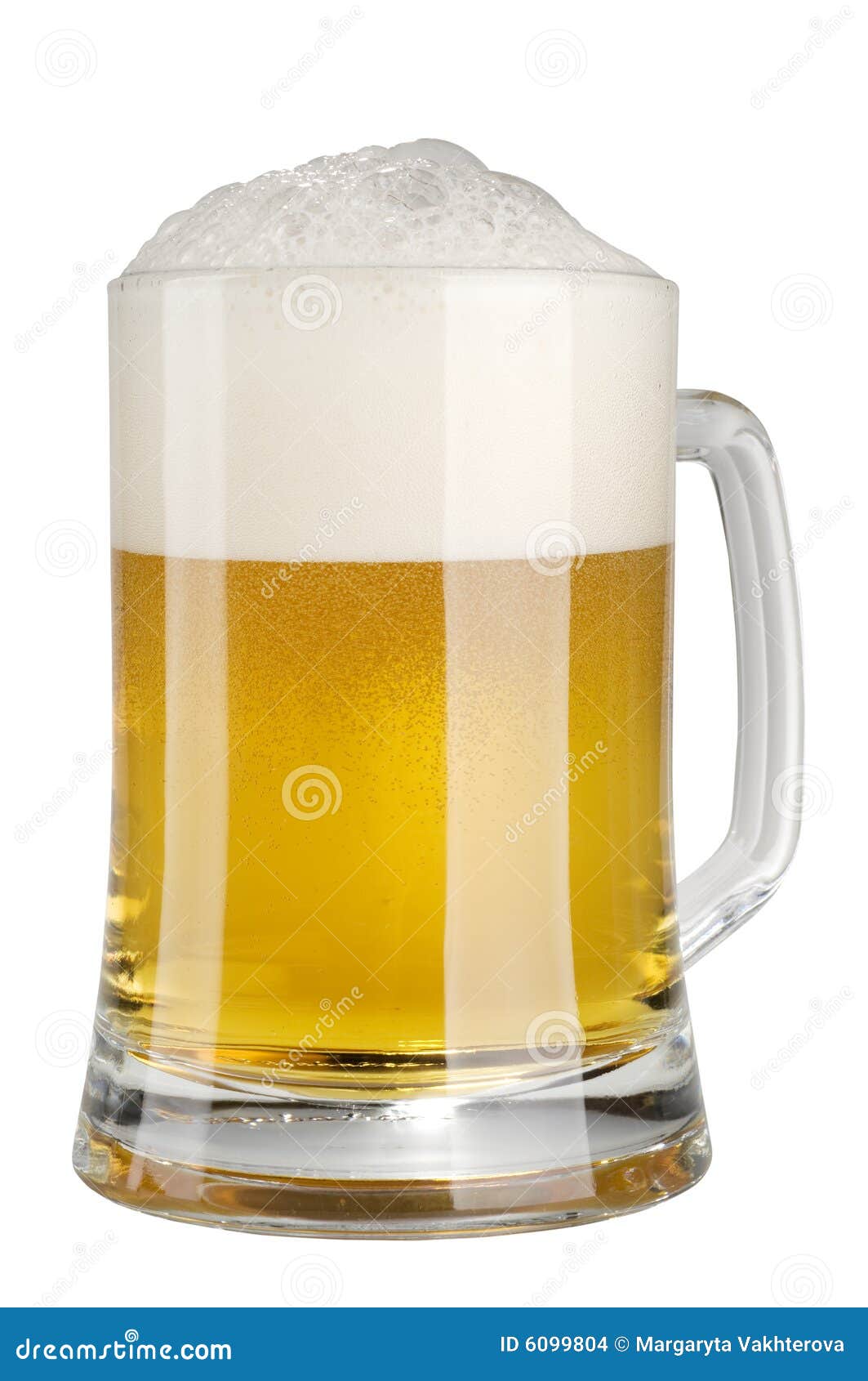 alcohol light beer mug with froth