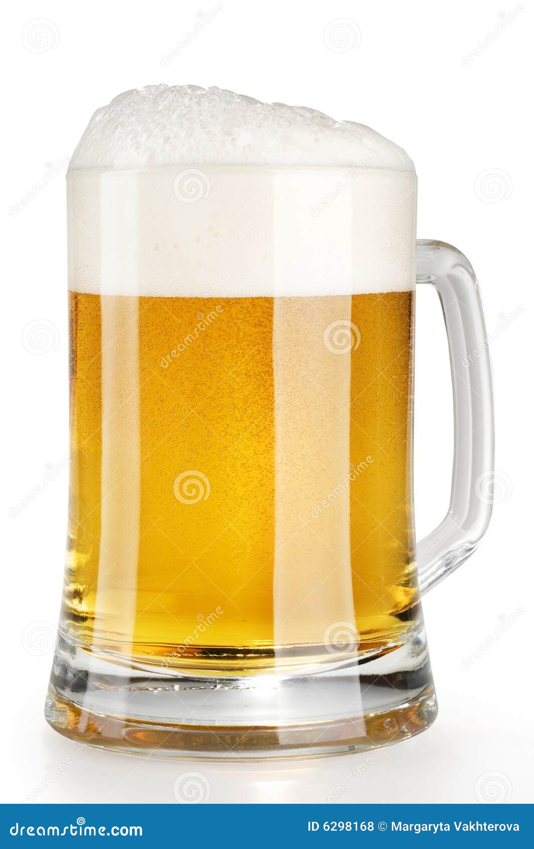 alcohol light beer mug with froth