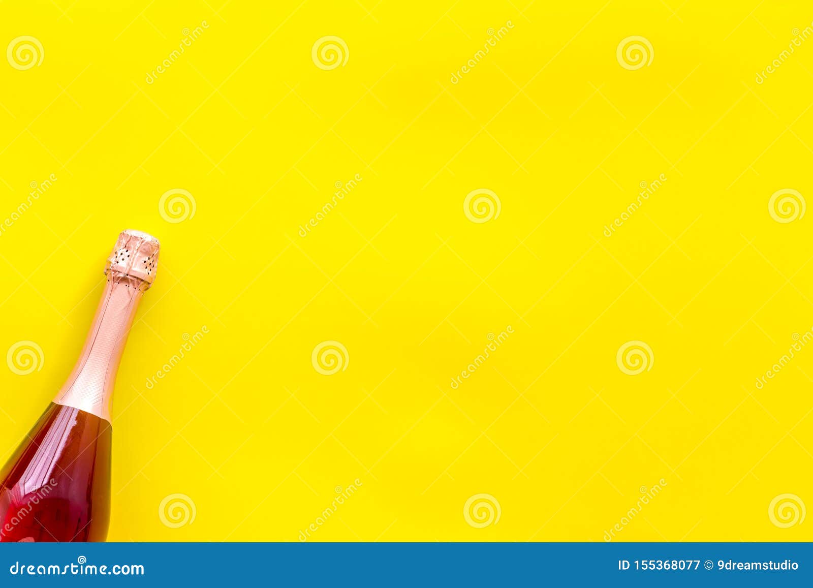 Download Champagne Bottle For Celebration On Yellow Background Top View Mock Up Stock Image Image Of Festive Fashion 155368077 Yellowimages Mockups