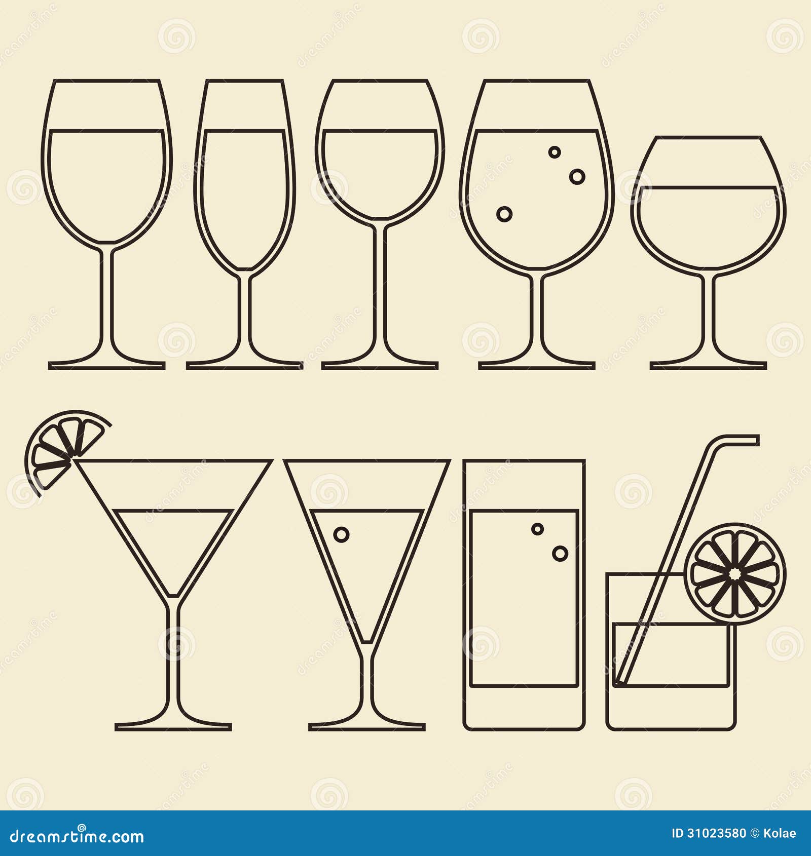 Bar Glasses Vector Stock Illustration - Download Image Now - Beer -  Alcohol, Ghost, Wine - iStock