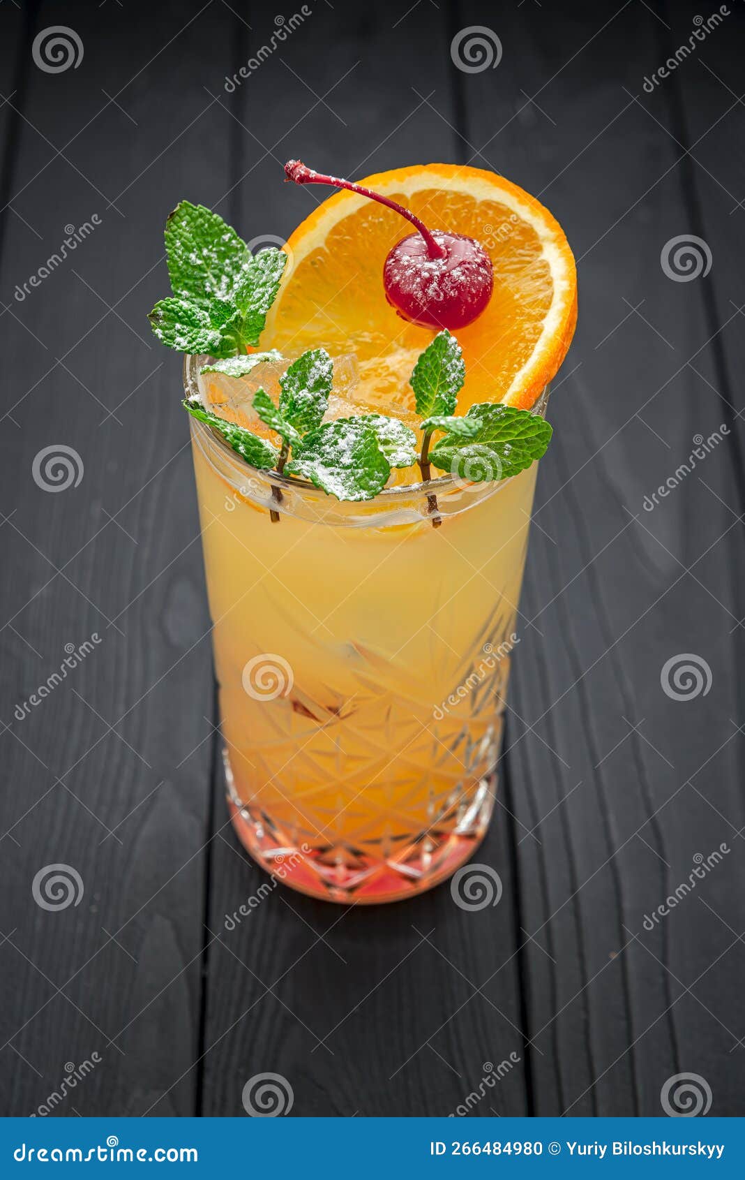 Alcoholic Cocktail with Orange Juice Stock Photo Image of drink, food 266484980