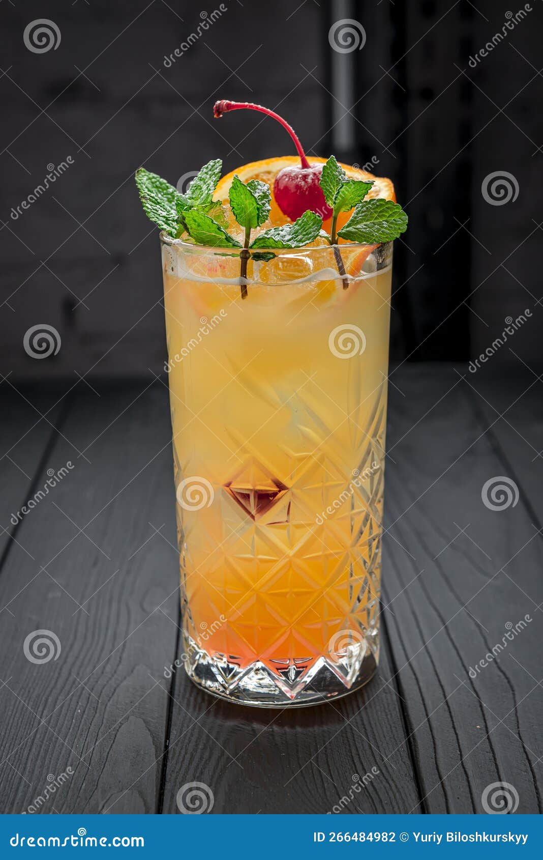Alcoholic Cocktail with Orange Juice Stock Photo Image of fresh, lemonade 266484982