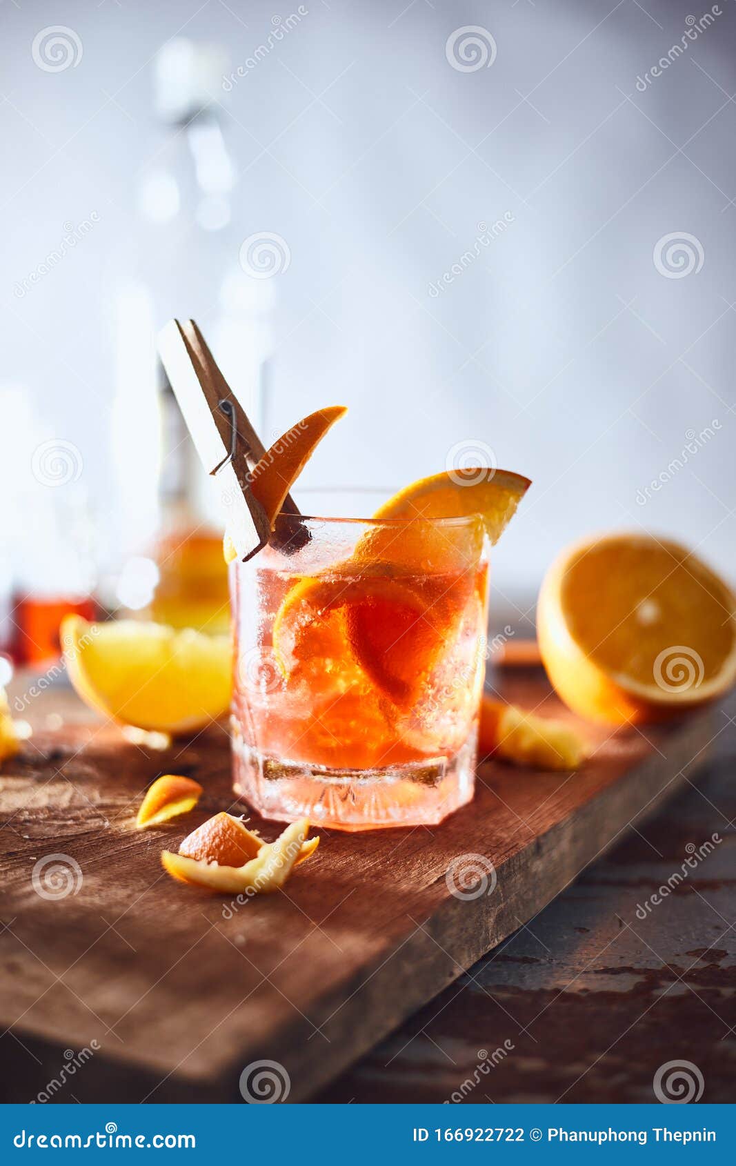 Alcoholic Cocktail with Orange Peel. Stock Photo Image of garnish