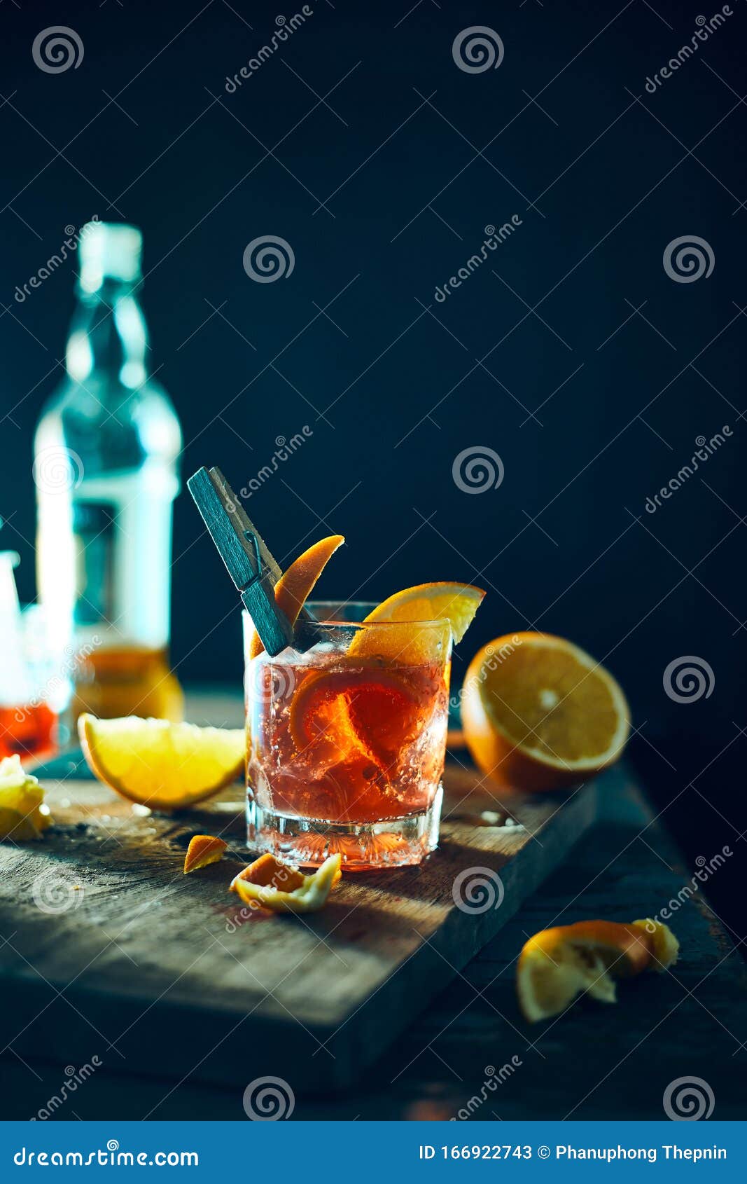 Alcoholic Cocktail with Orange Peel. Stock Image Image of closeup