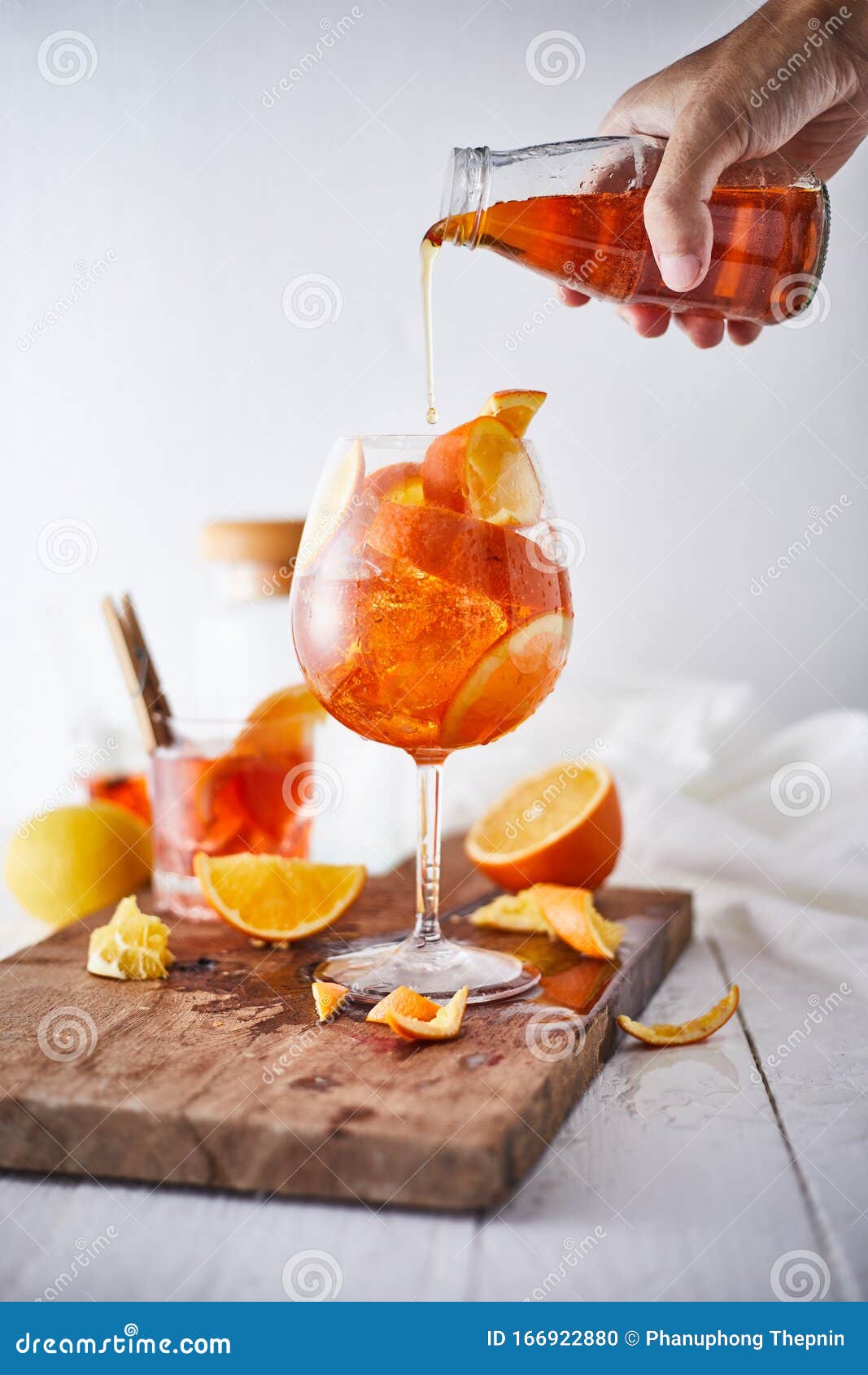 Alcoholic Cocktail with Orange Peel. Stock Photo Image of juice