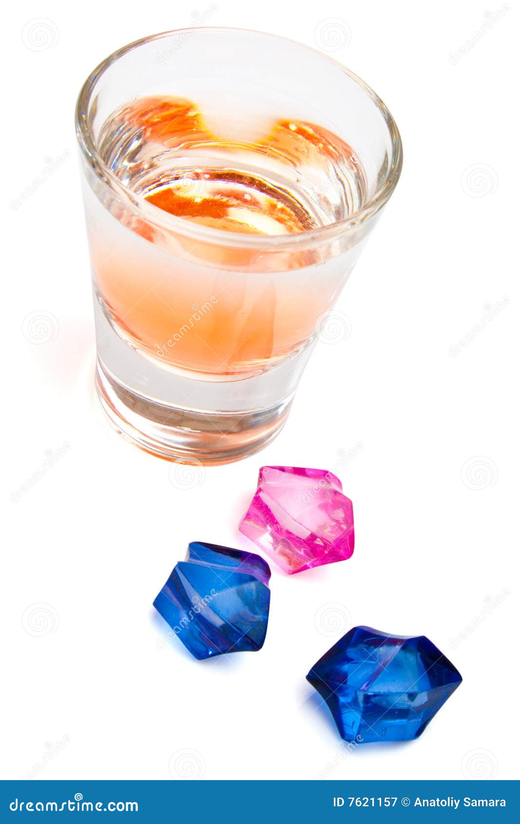 Alcoholic Drink and Colorful Ice Cubes Stock Image Image of liquid