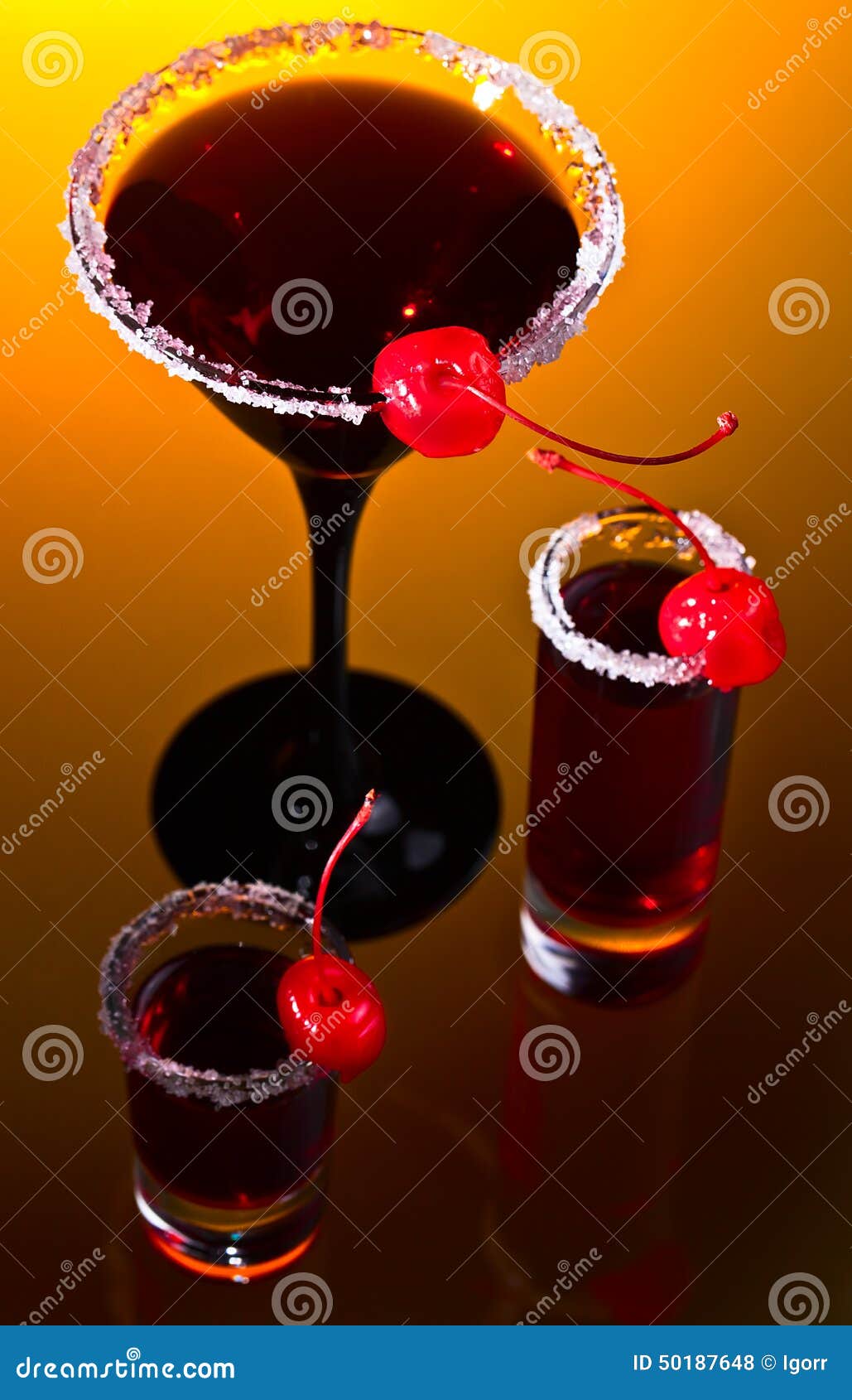 Alcoholic Drinks with Cherry Stock Photo Image of vertical, berry 50187648