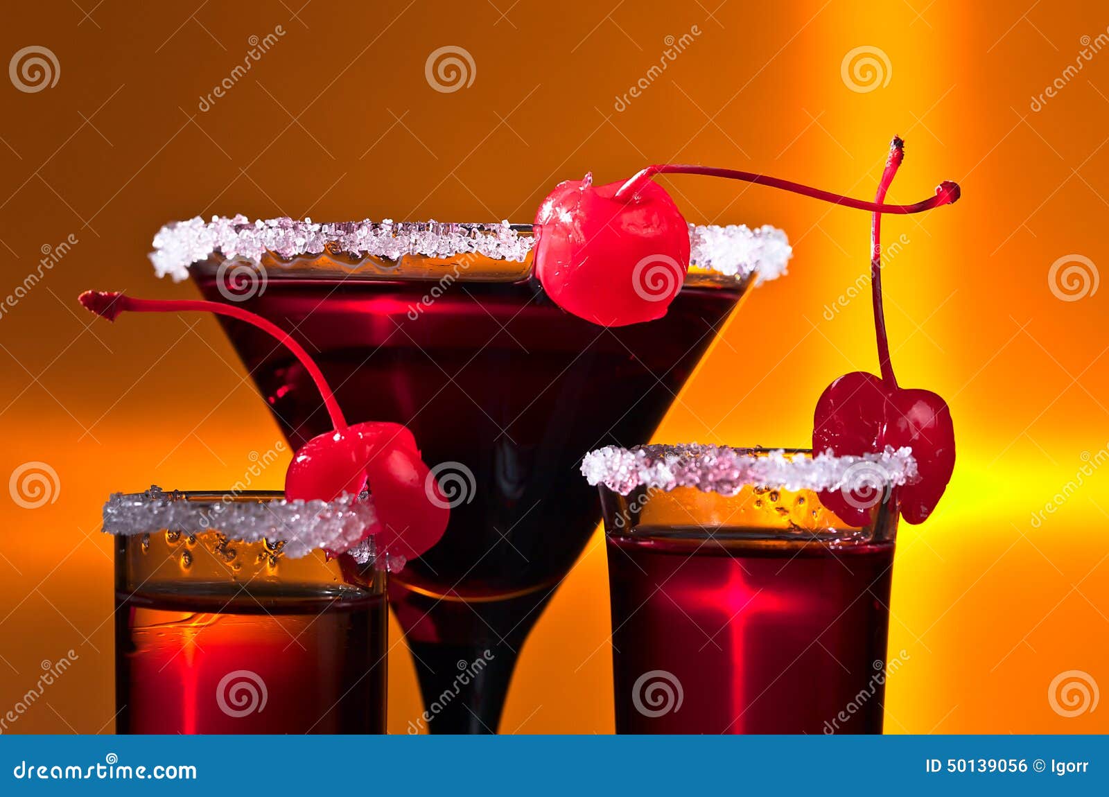 Alcoholic Drinks with Cherry Stock Photo Image of juice, sweet 50139056