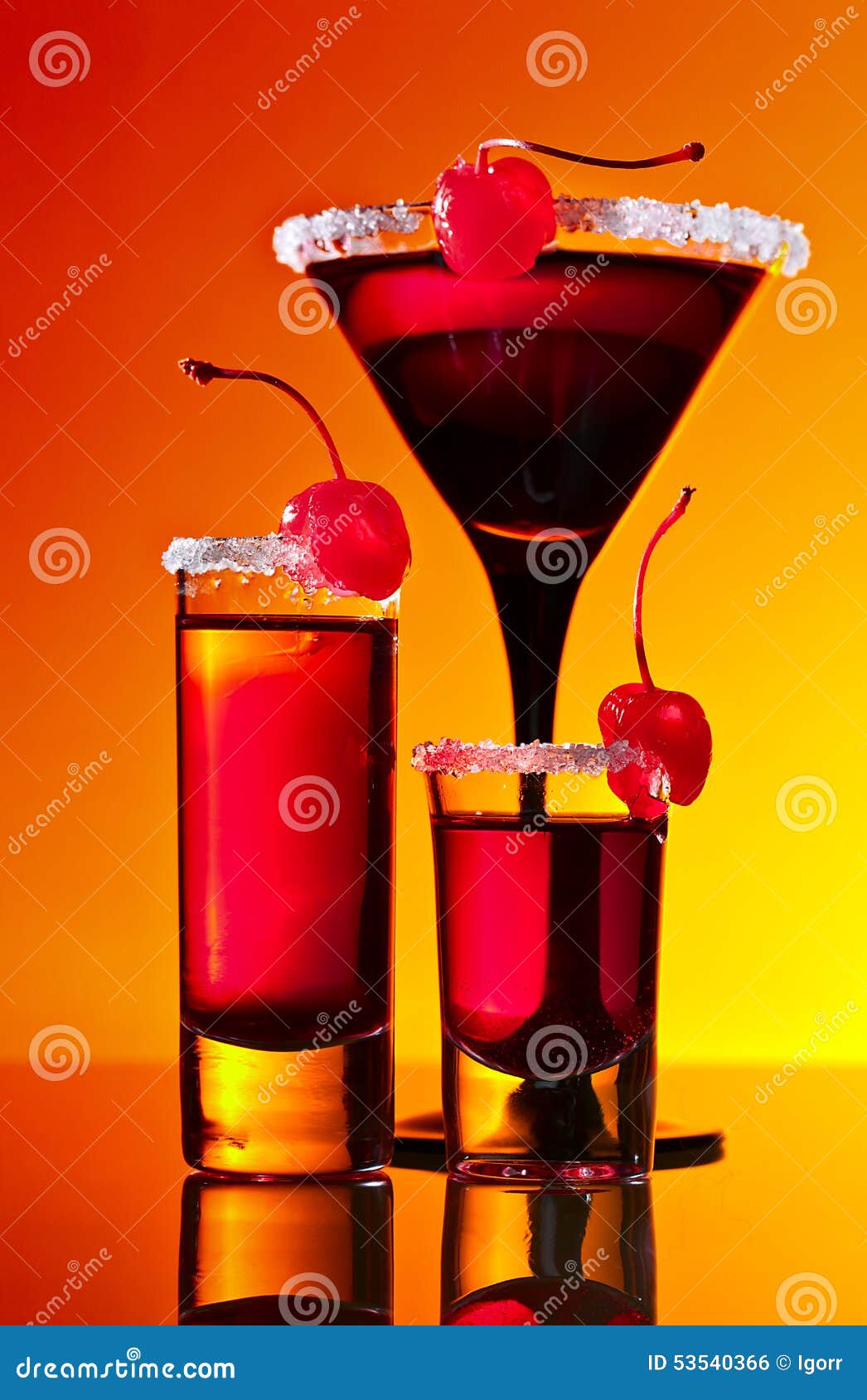 Alcoholic Drinks with Cherry Stock Photo Image of vodka, yellow 53540366