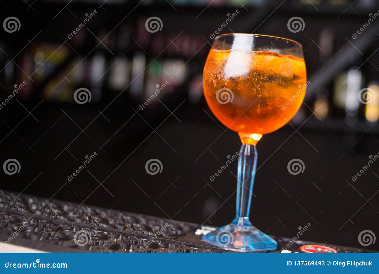 Alcoholic orange cocktail stock image. Image of decoration 137569493