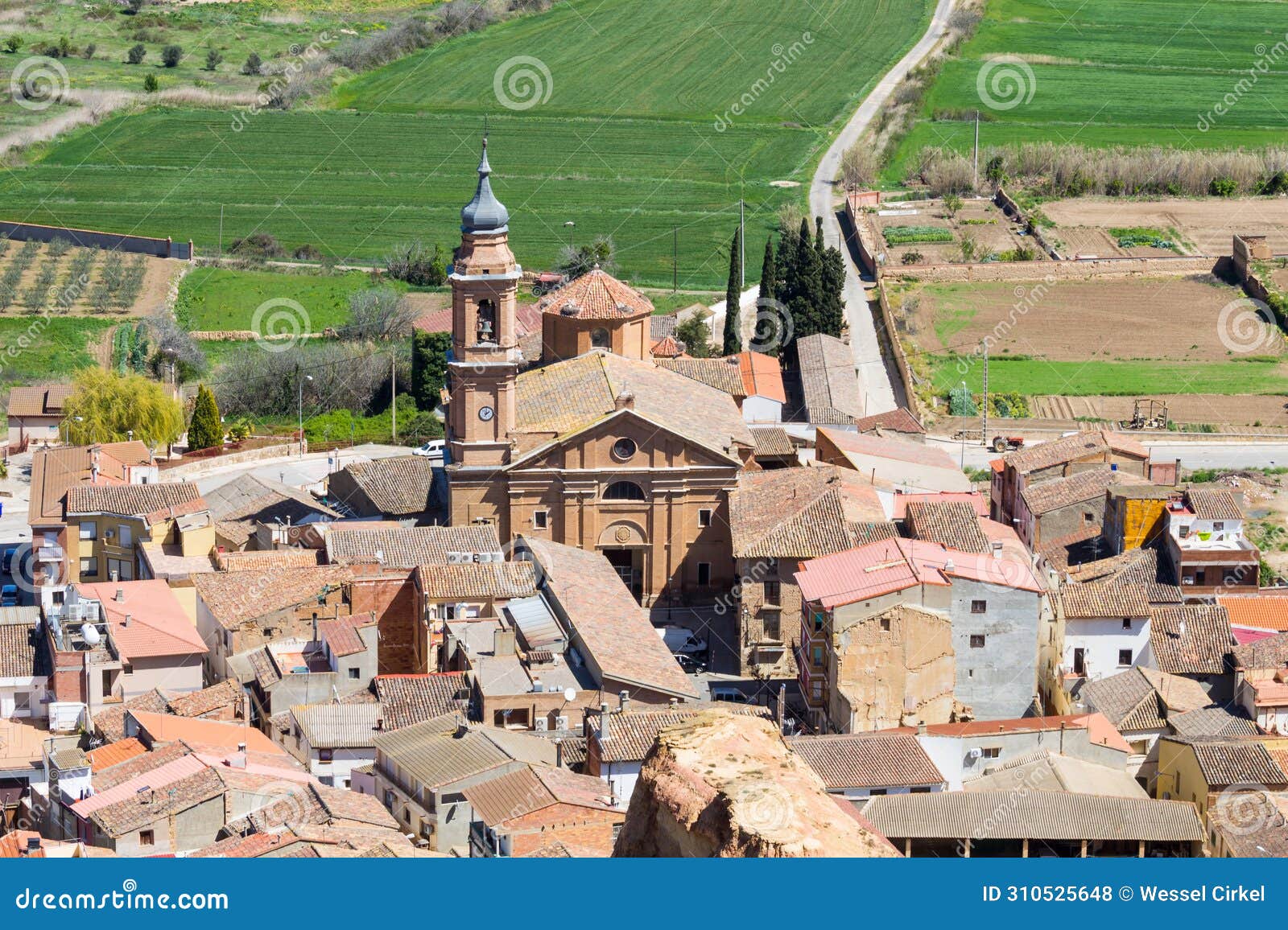 alcolea de cinca and the iglesia de san juan bautista, spain