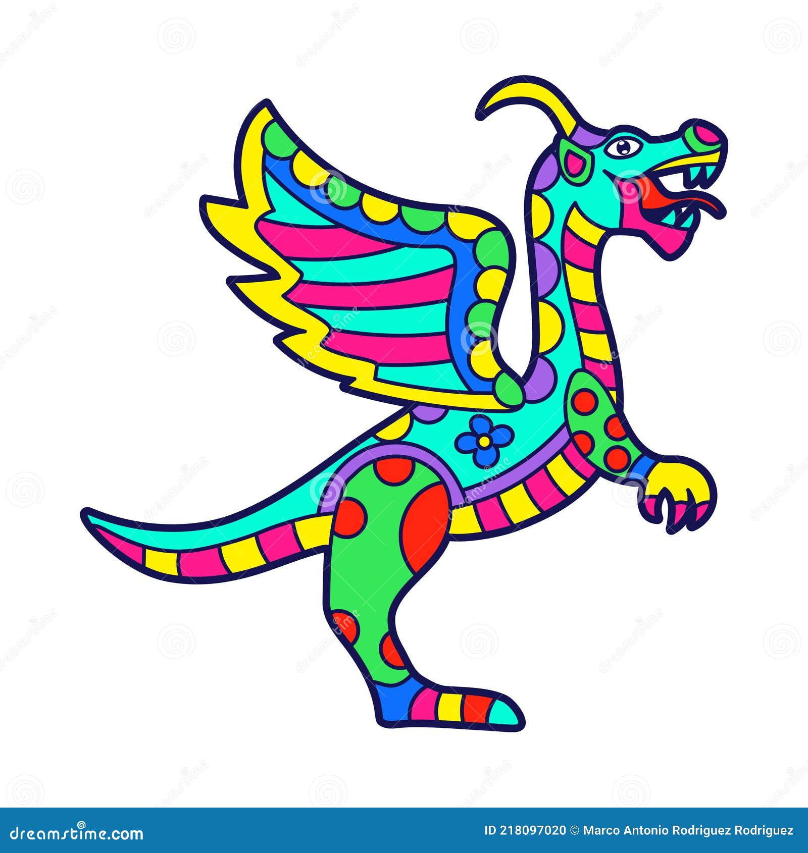 Alebrije De Un Dragón Cultura Mexicana Ilustración del Vector - Ilustración  de oaxaca, feliz: 218097020