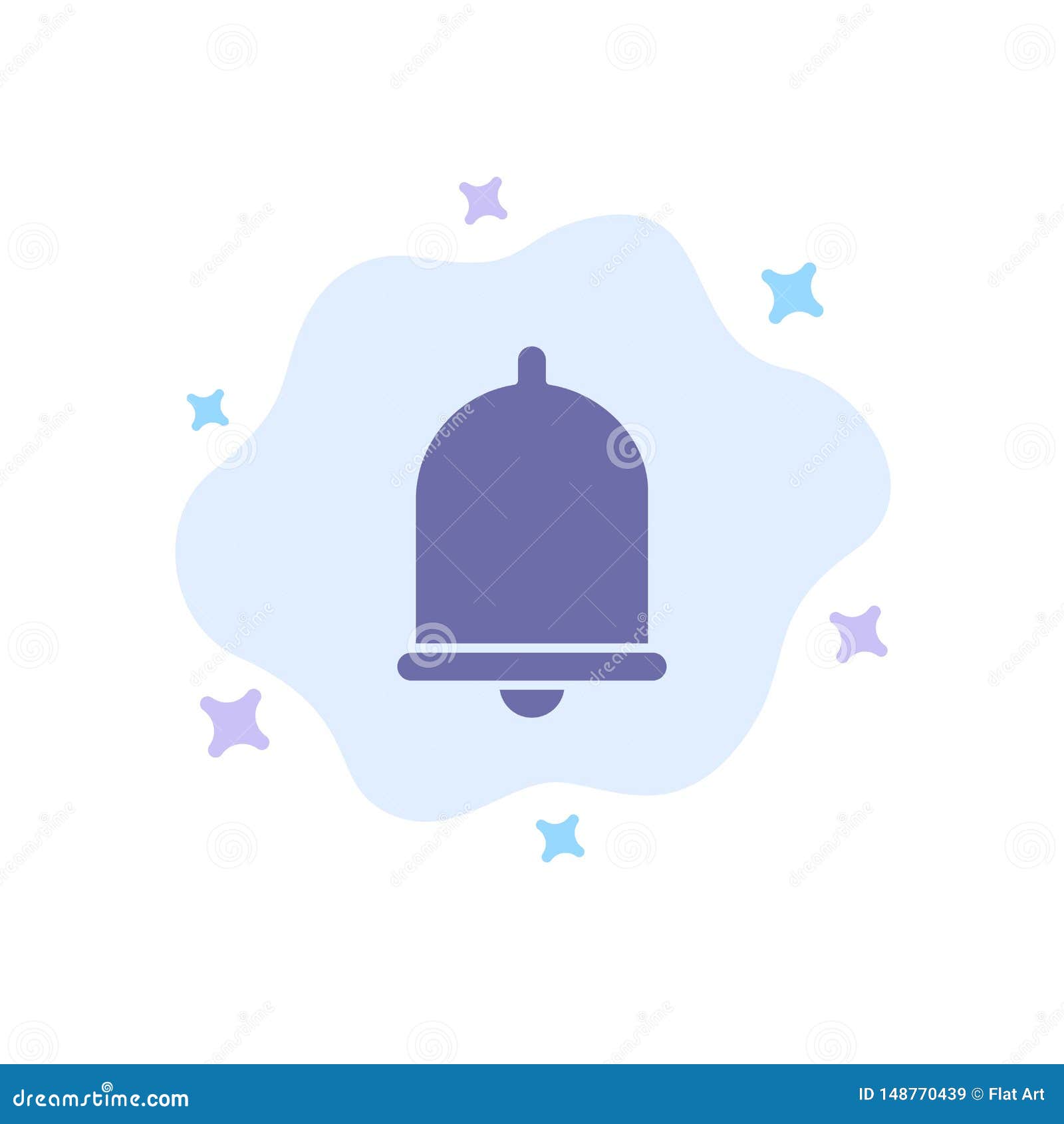 Alert, Bell, Notification, Sound Blue Icon on Abstract Cloud Background