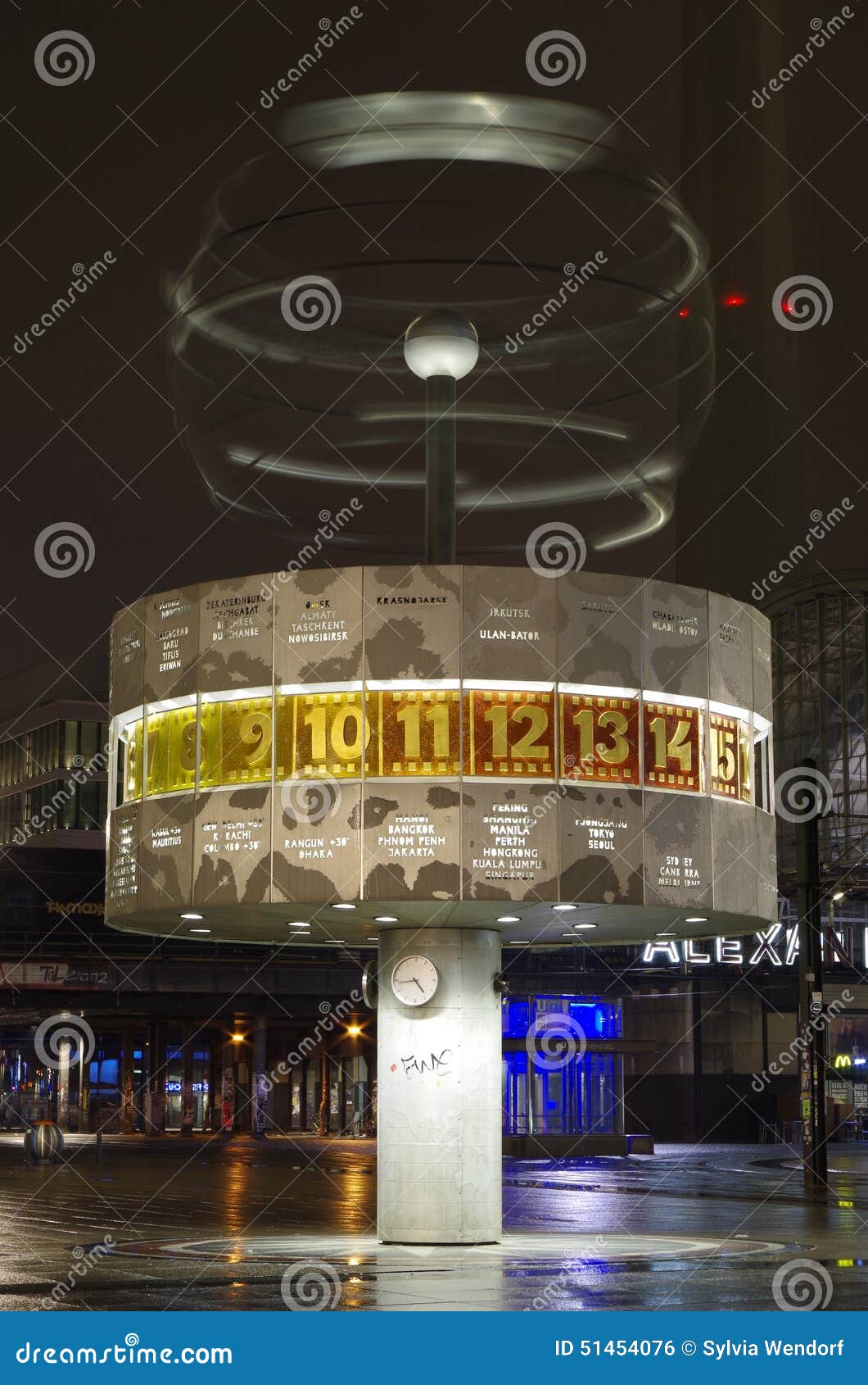 Alexanderplatz And World Time Clock In Berlin At Night Editorial Photo alexanderplatz-and-world-time-clock-in-berlin-at-night-editorial-photo