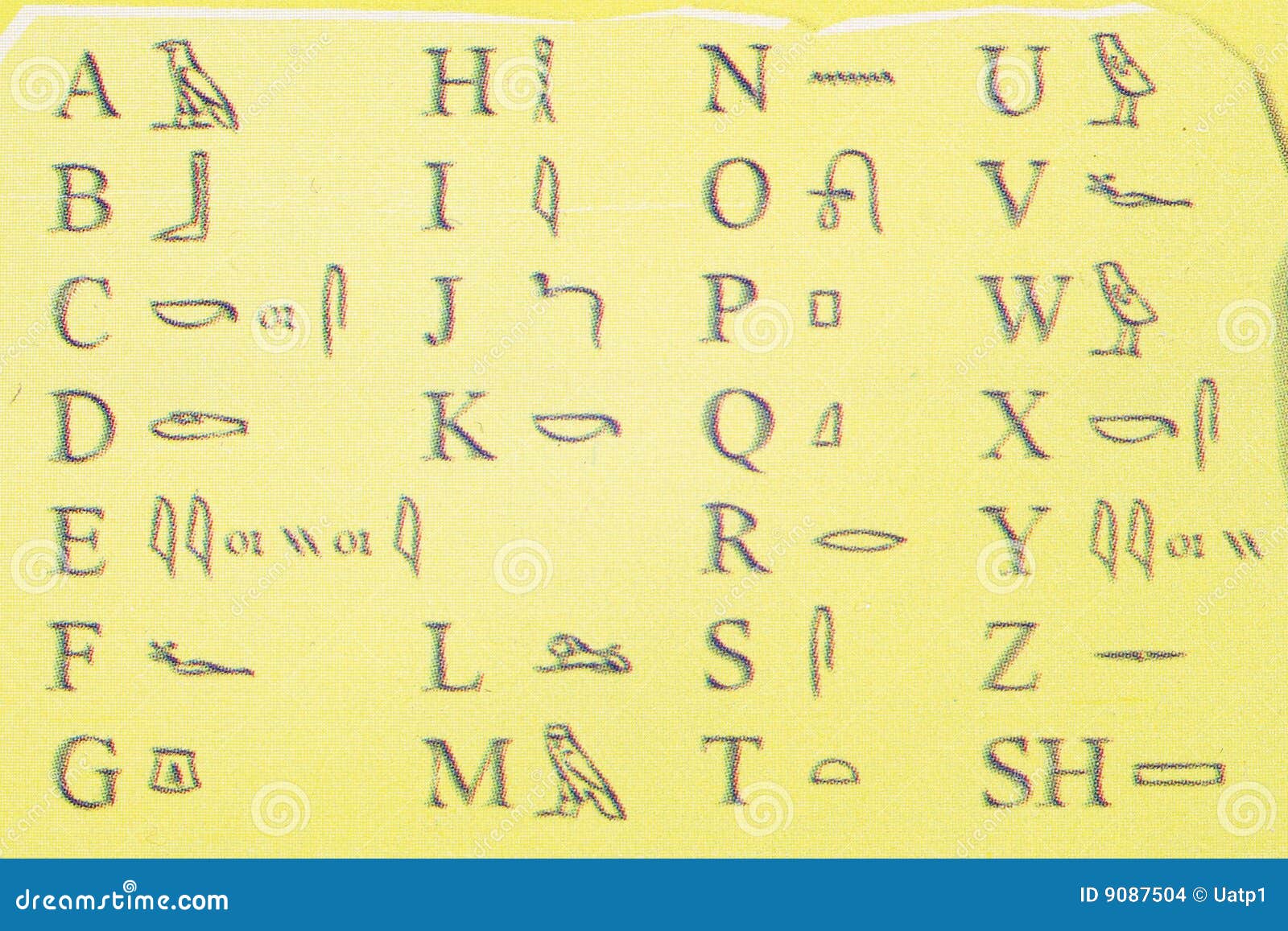 Alfabeto de Egipto foto de archivo. Imagen de libro, carta - 9087504