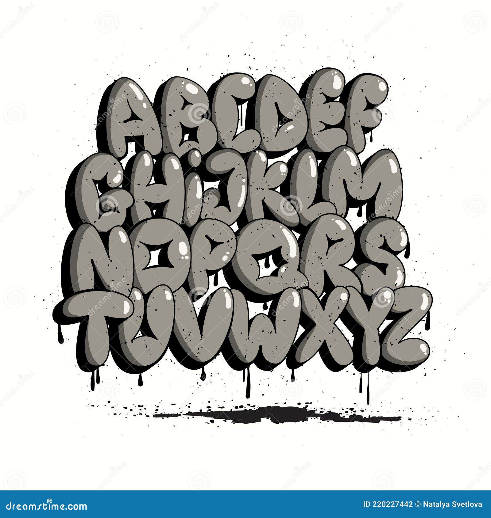 Alfabeto Dei Graffiti. Lettere a Bolle. Set Di Caratteri Tipografici Per  Graffiti. Illustrazione Vettoriale - Illustrazione di insieme, lettere:  220227442