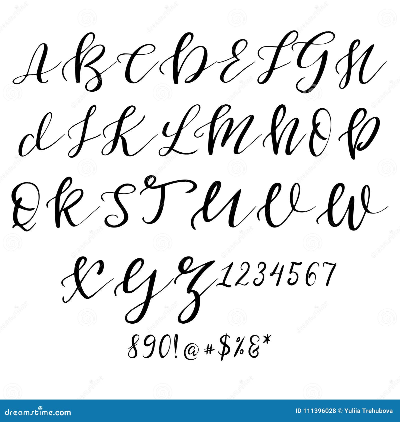 Alfabeto Disegnato A Mano Di Vettore Lettere Di Calligrafia Per La Vostra Progettazione Illustrazione Vettoriale Illustrazione Di Lettera Vernice