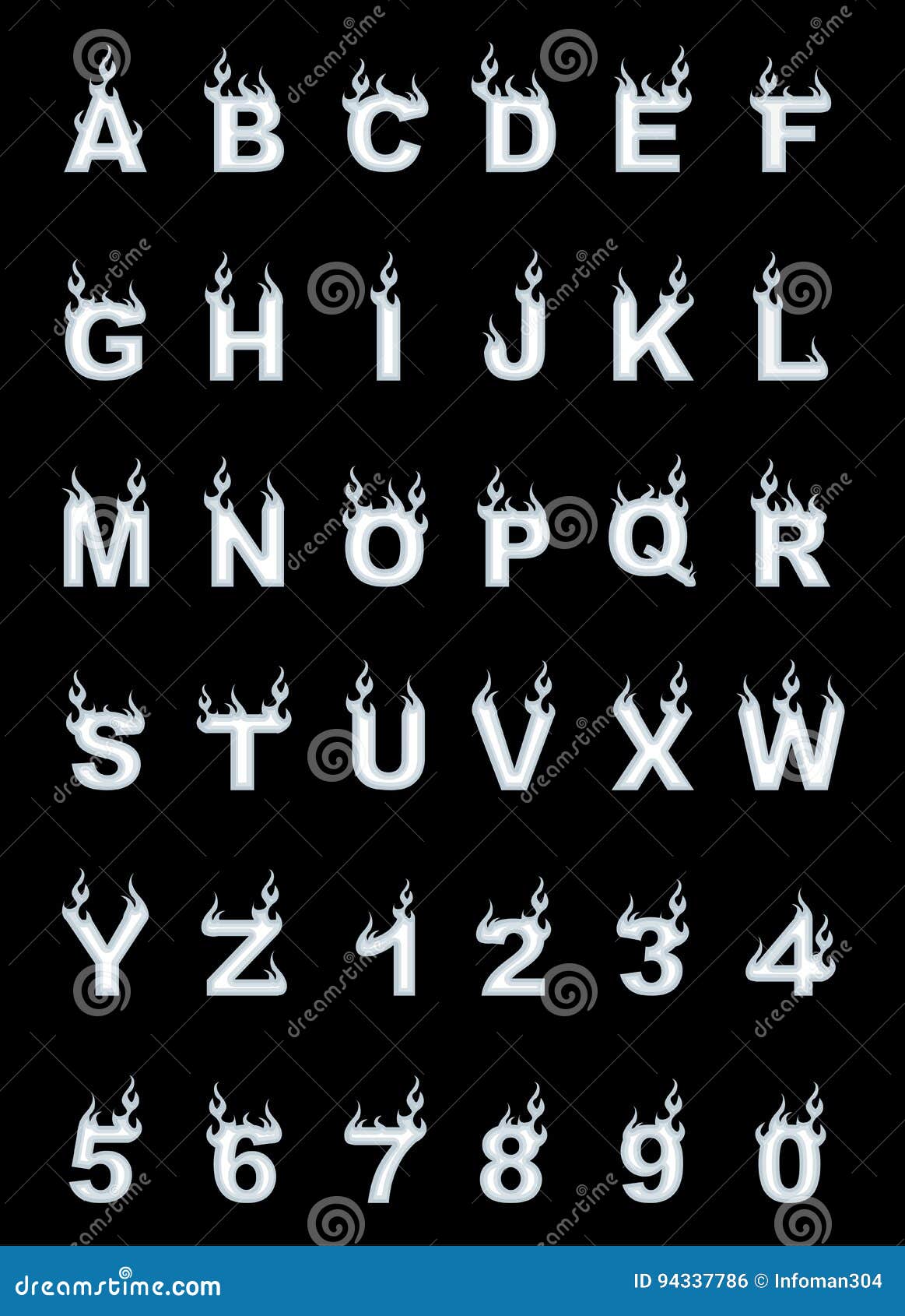 Alfabeto Do Fogo, Desenho-estilo, Cinza Simples Ilustração do Vetor -  Ilustração de letra, decorativo: 94337786