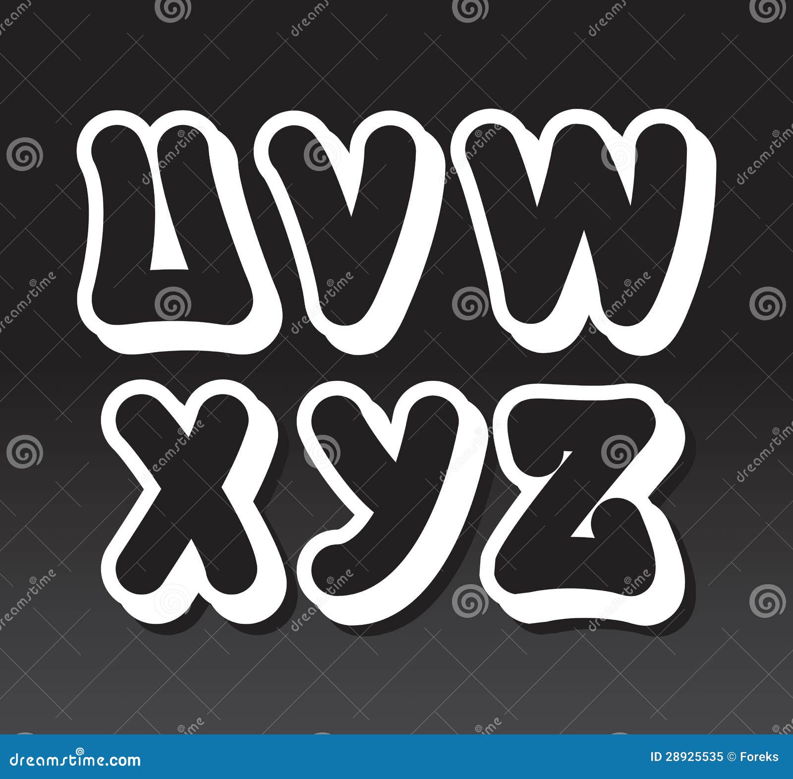 Alfabeto De Graffiti (parte 3) Ilustração do Vetor - Ilustração de grafite,  letra: 28925535, image size:1600x1571