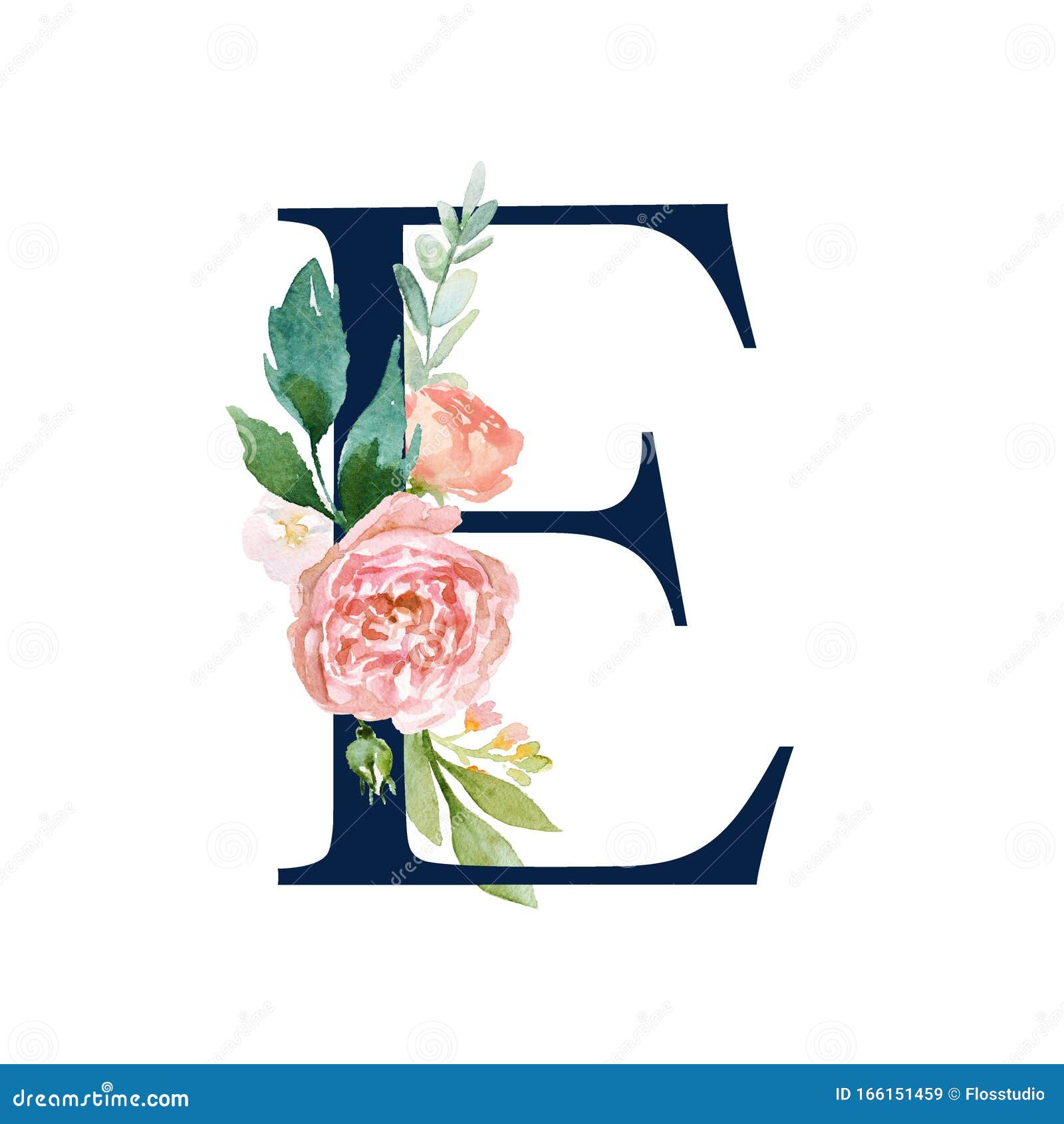 Alfabeto Floral - Letra Color Marino E Con Flores Composición Ramo Stock de  ilustración - Ilustración de ramo, floral: 166151459
