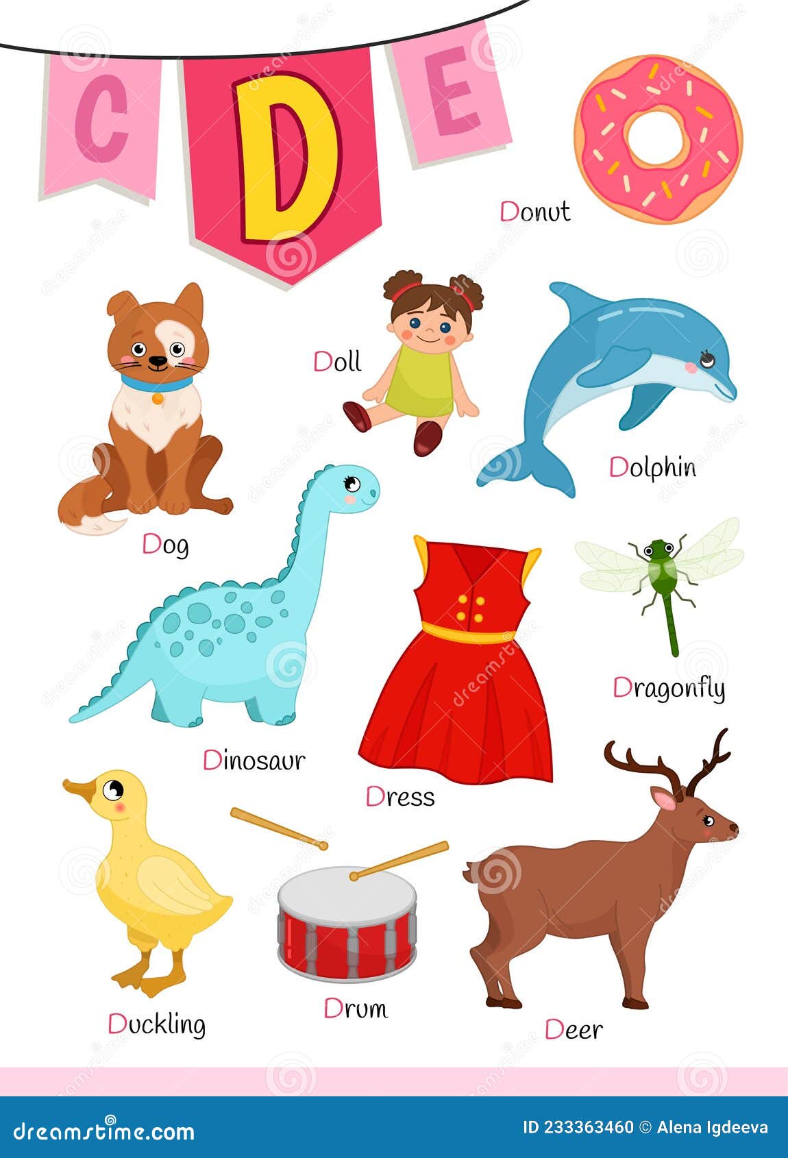 Alfabeto Inglés Con Dibujos Animados Niños Lindos Ilustraciones.  Ilustración del Vector - Ilustración de cabritos, lectura: 233363460