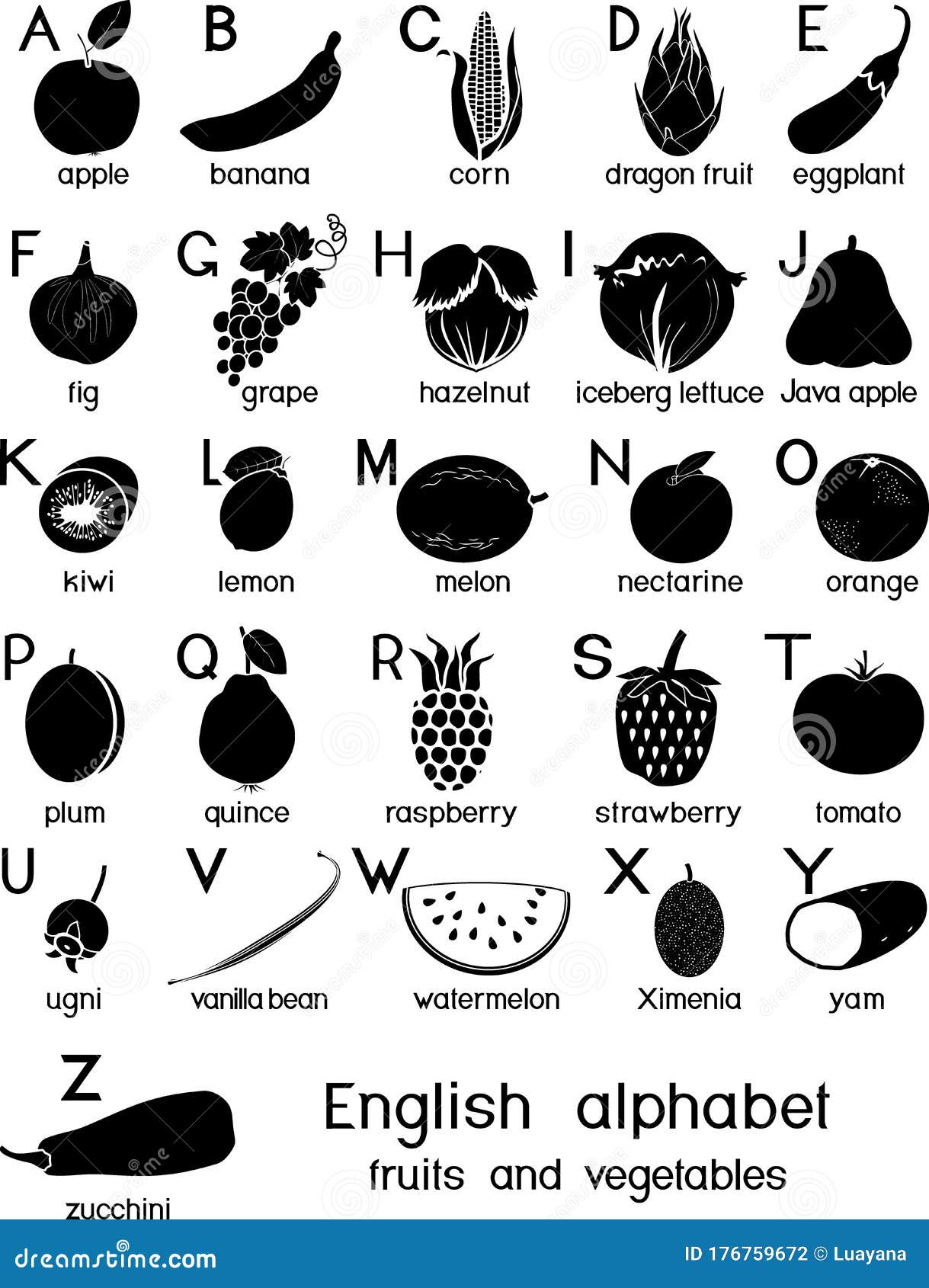 Número inglês letra forma animal garfo de frutas para crianças