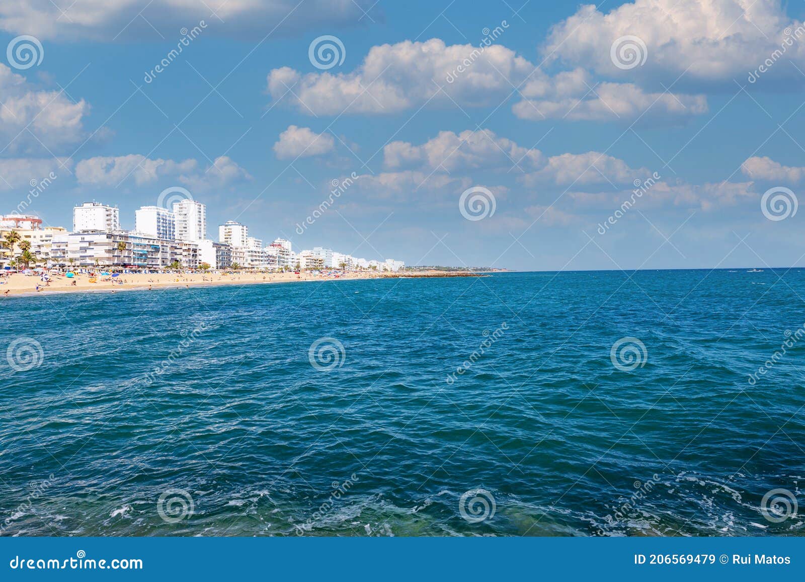 algarve wide view of quarteira beach