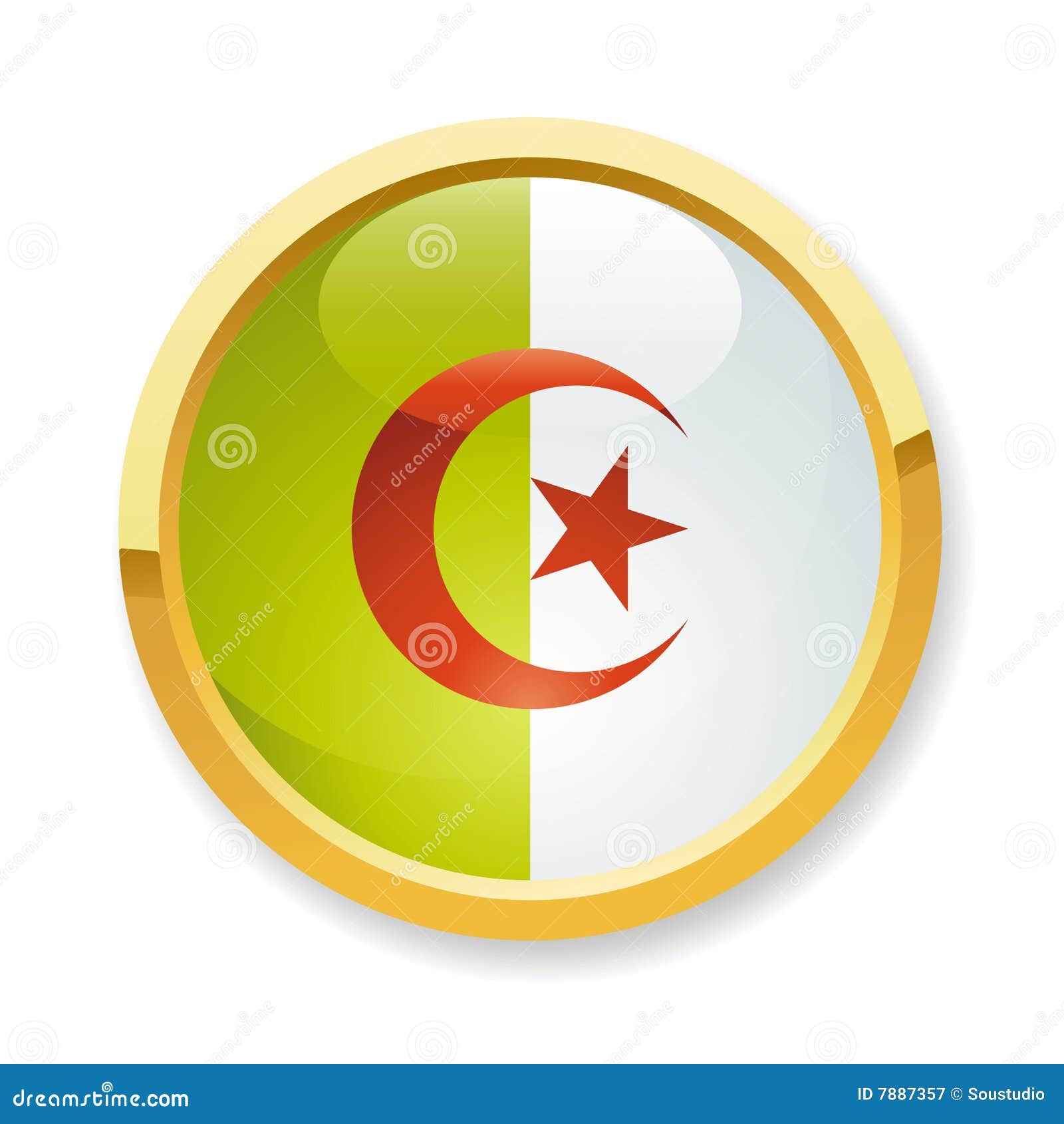 Algeria flag button stock vector. Illustration of internet - 7887357