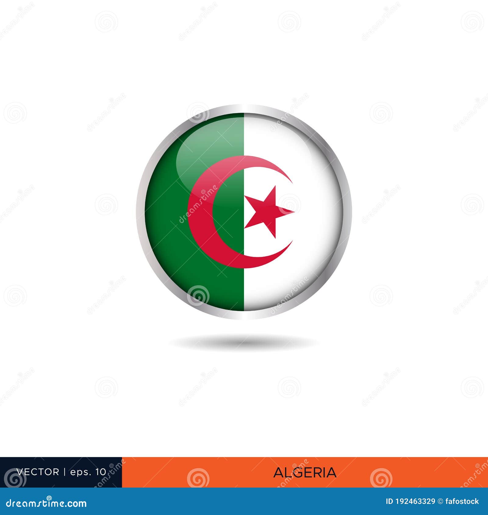 Algeria Round Flag Vector Design. Stock Vector - Illustration of nation ...