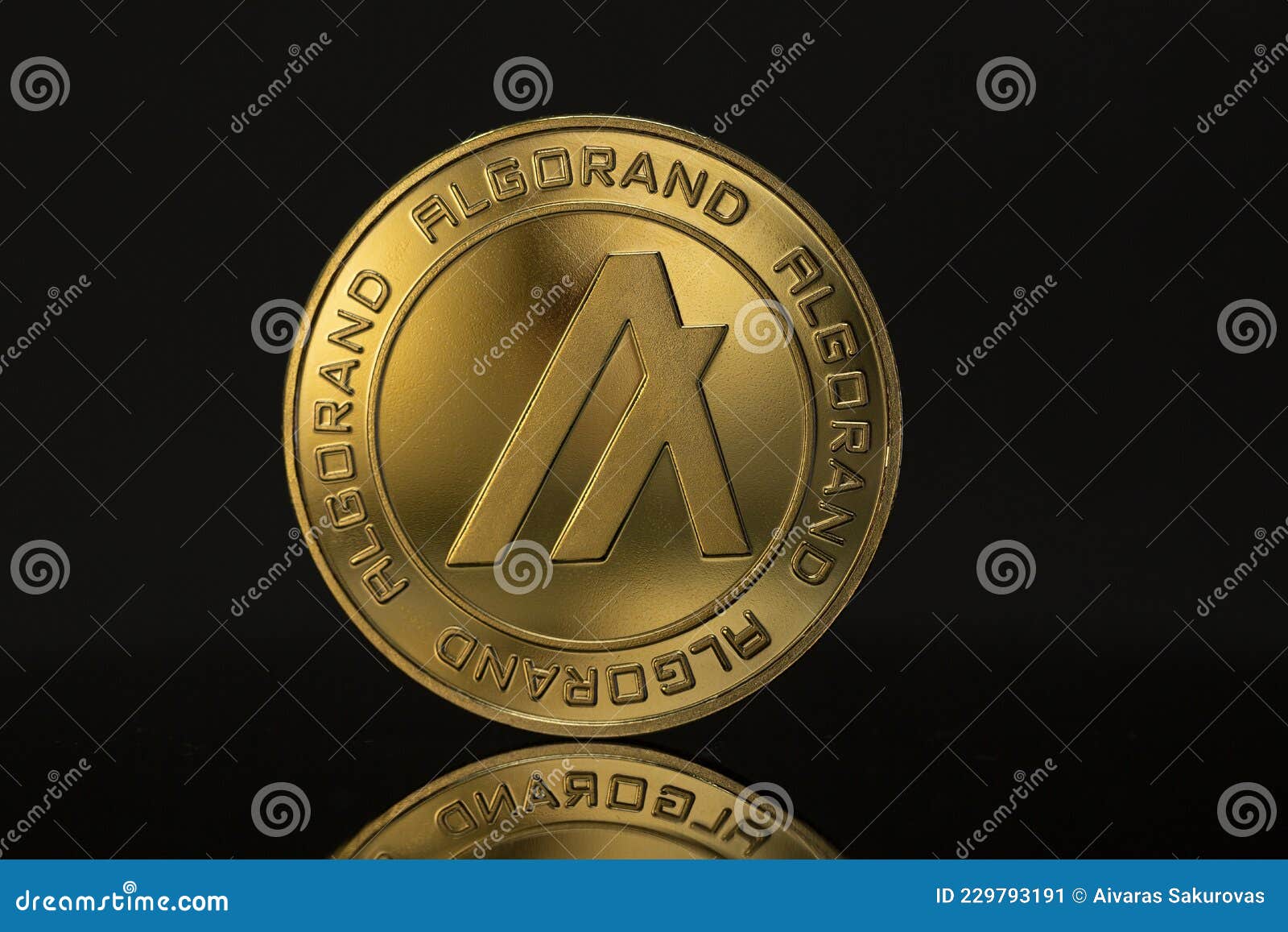 Algorand ALGO Crypto Coin Placed on Reflective Surface in the Dark  Background Stock Image - Image of blockchain, code: 229793191