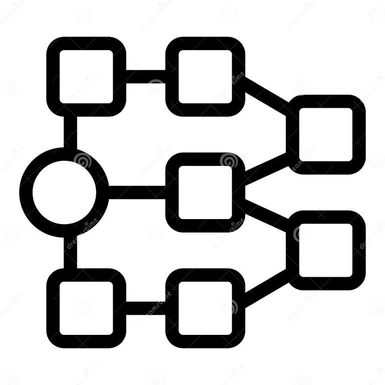 Algorithm Flowchart with Square Blocks and Connecting Lines ...