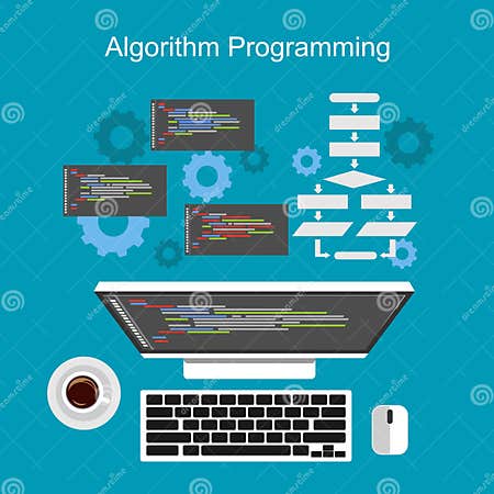 Algorithm Programming Concept. Stock Vector - Illustration of interface ...
