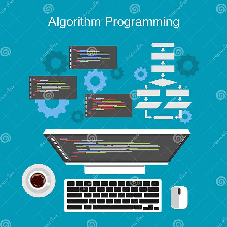 Algorithm Programming Concept. Stock Vector - Illustration of interface ...