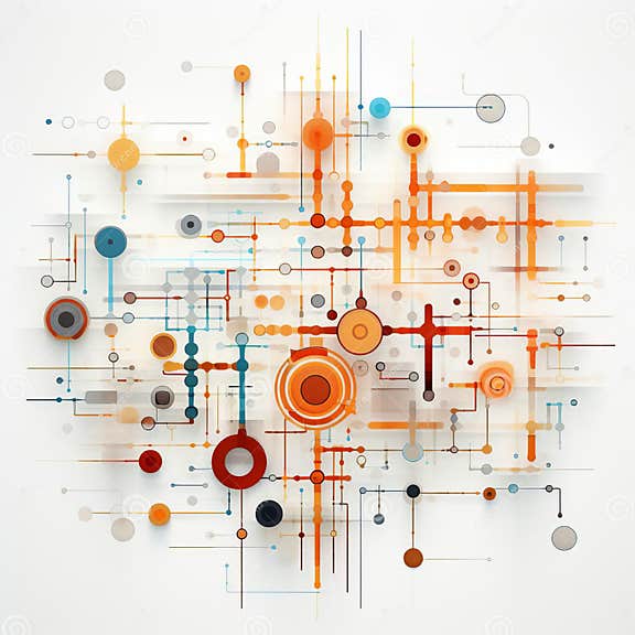 Algorithmic Art Array Composition Isolated on White Background Image ...