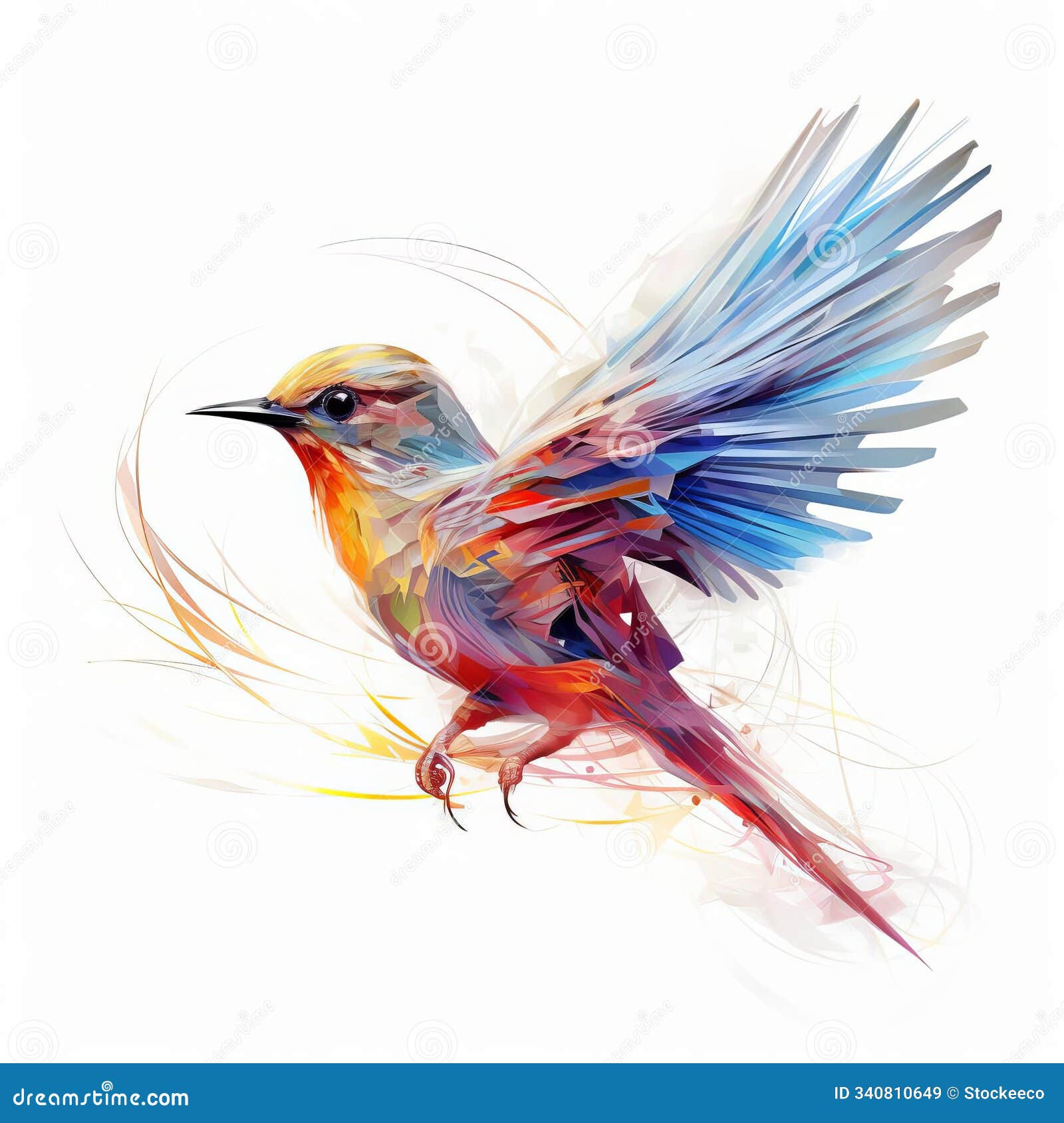 algorithmic art of a full body bird 