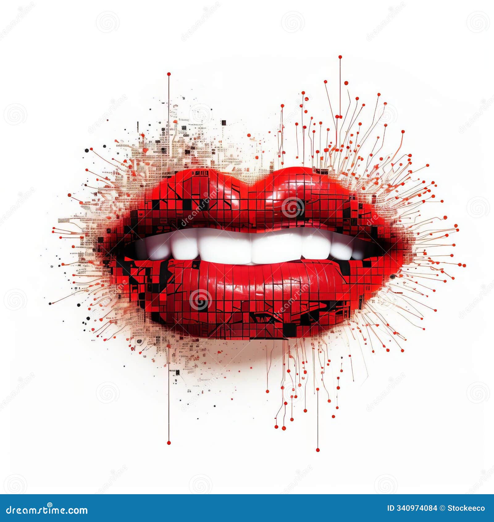 algorithmic art lipstick  on white background image
