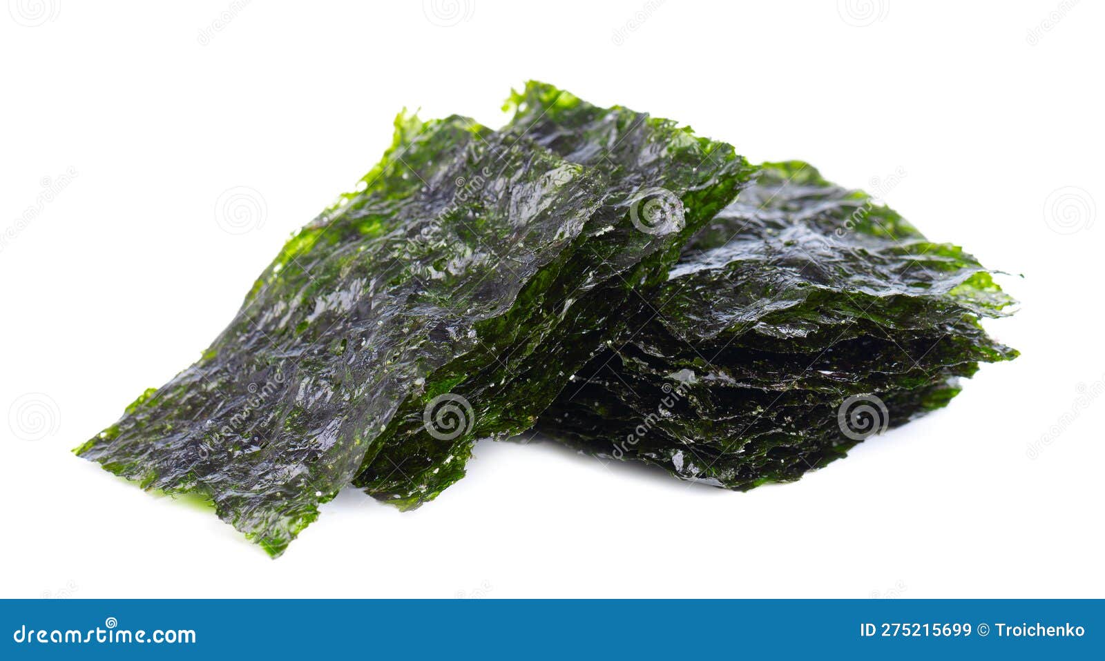 Algues Nori Croustillantes Isolées Sur Fond Blanc. Cuisine Japonaise Nori.  Feuilles D'algues Sèches. Image stock - Image du vert, nourriture: 275215699