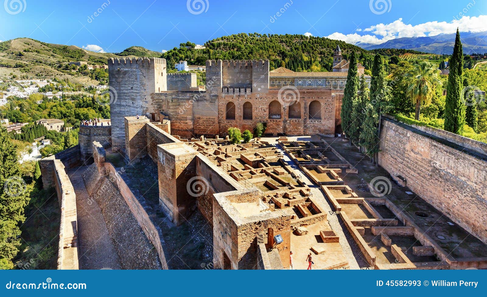 alhambra alcazaba castle towers ruins granada andalusia spain